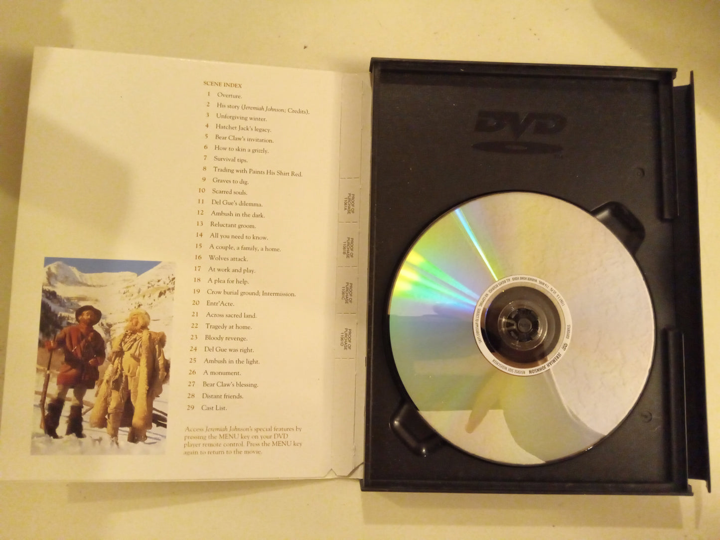 Jeremiah Johnson, DVD Movie, Robert Redford Widescreen, Rated PG, USED