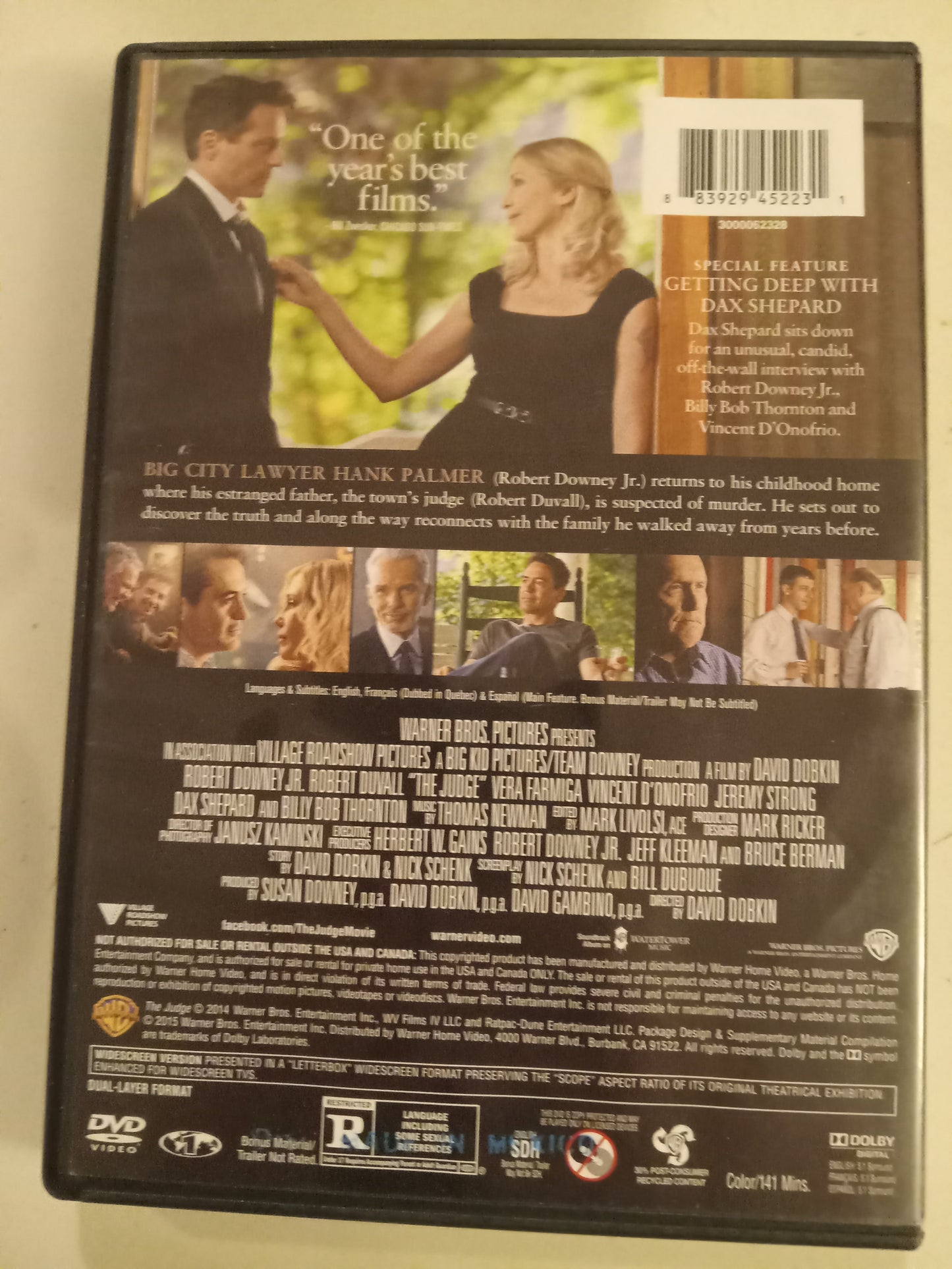 The Judge, DVD Movie, Robert Downey Jr. Widescreen, Rated R, USED