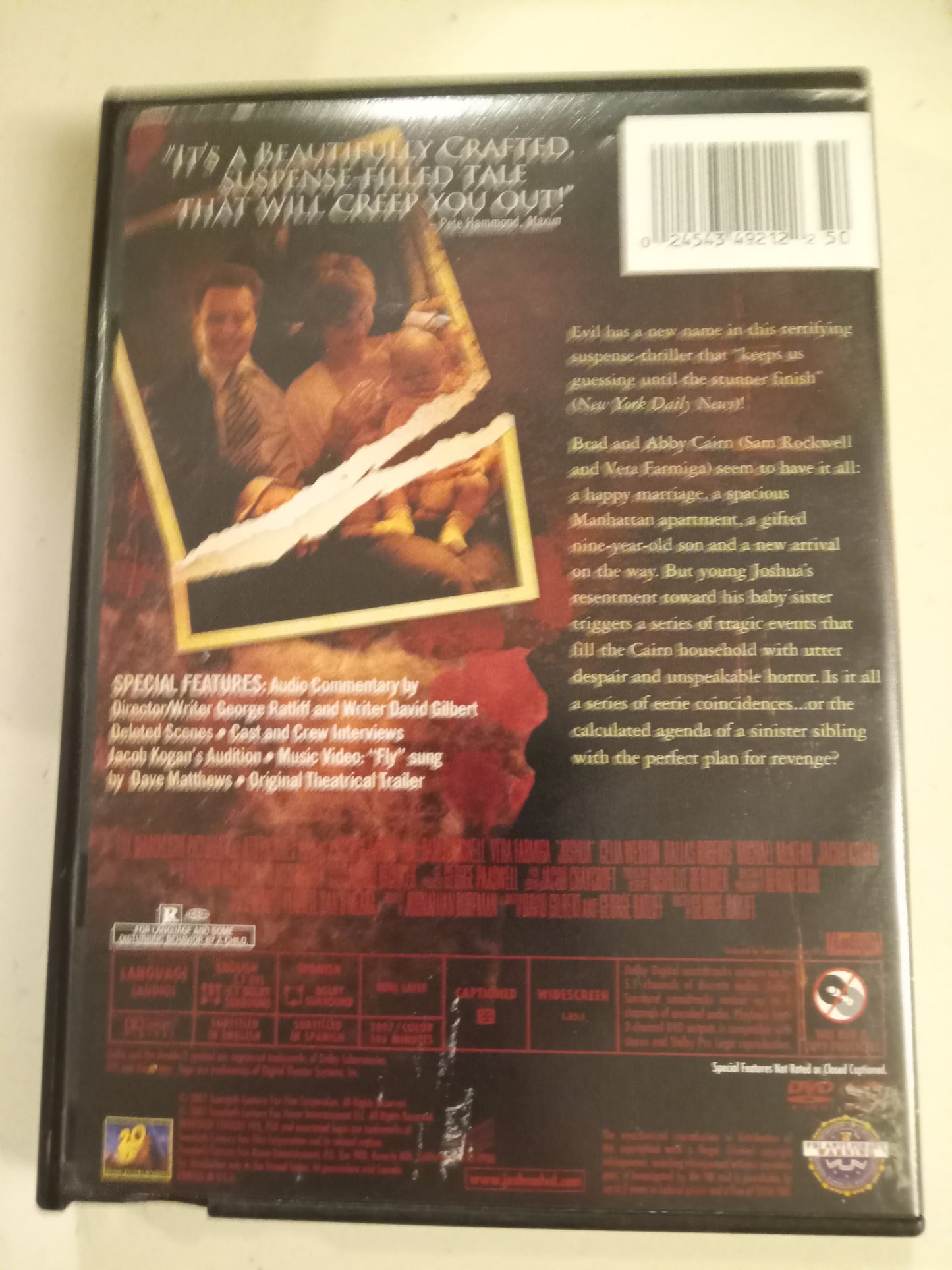 Joshua, DVD Movie, Sam Rockwell Widescreen, Rated R, USED