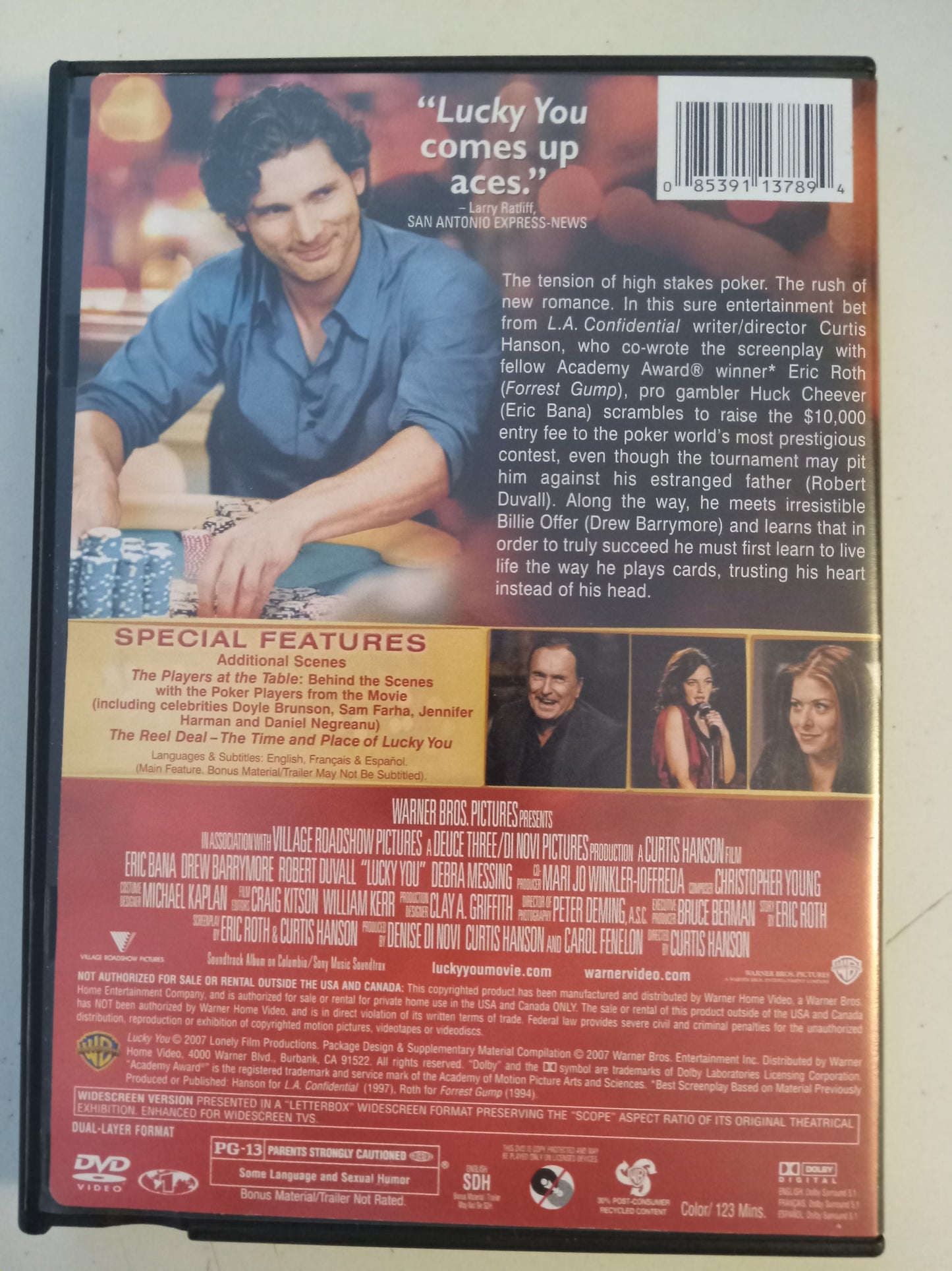 Lucky You, DVD Movie, Drew Barrymore Widescreen, Rated PG-13, USED