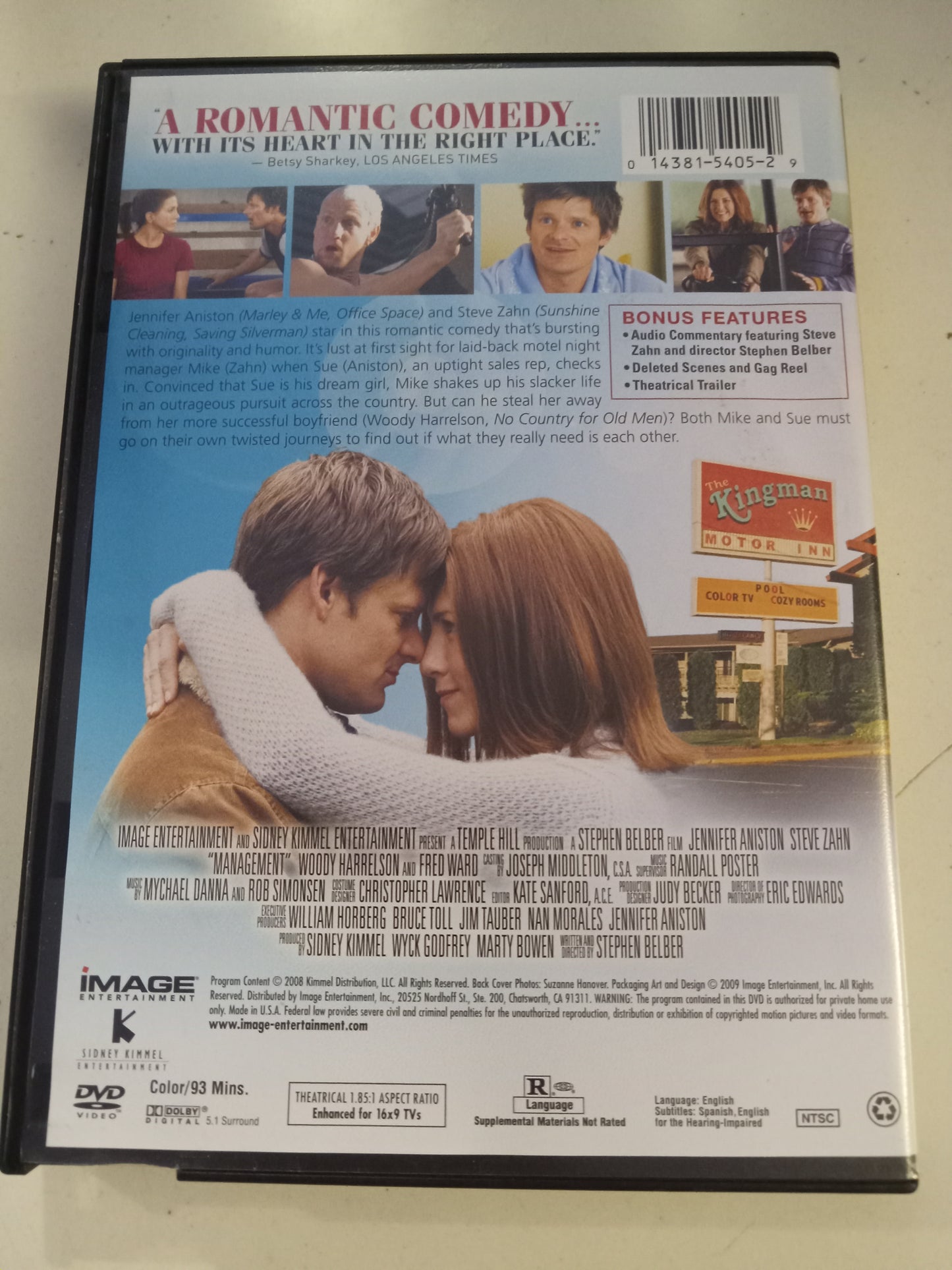 Management, DVD Movie, Jennifer Aniston Widescreen, Rated R, USED