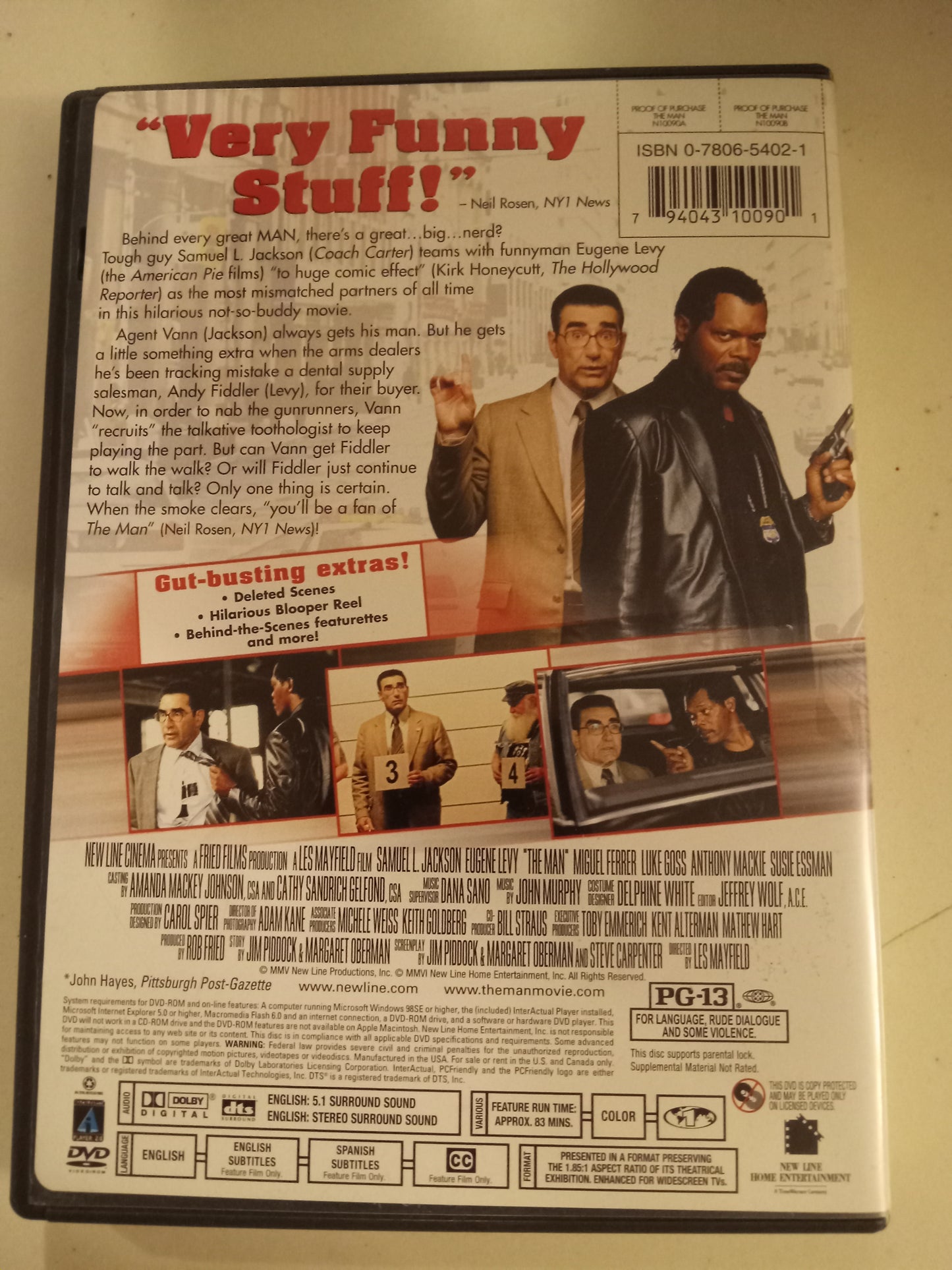 The Man, DVD Movie, Samuel Jackson Widescreen, Rated PG-13, USED