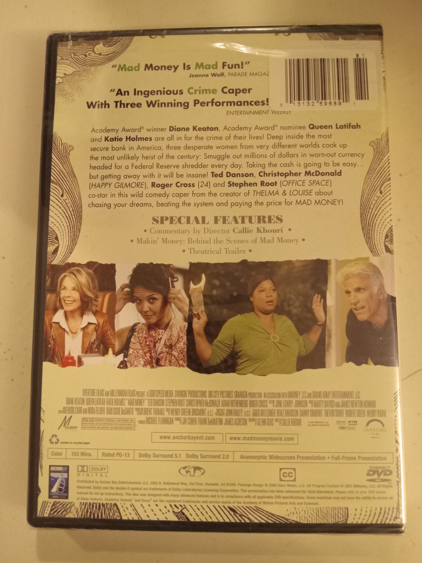 Mad Money, DVD Movie, Diane Keaton Widescreen, Rated PG-13, NEW