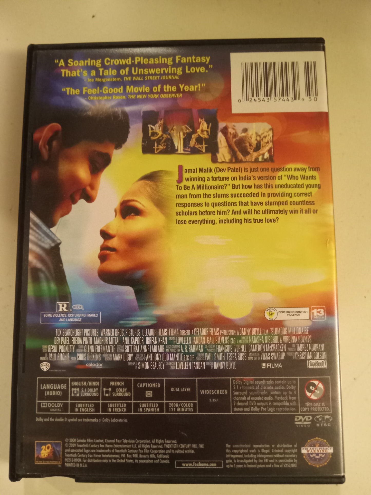Slumdog Millionaire, DVD Movie, Dev Patel Widescreen, Rated R, NEW/USED