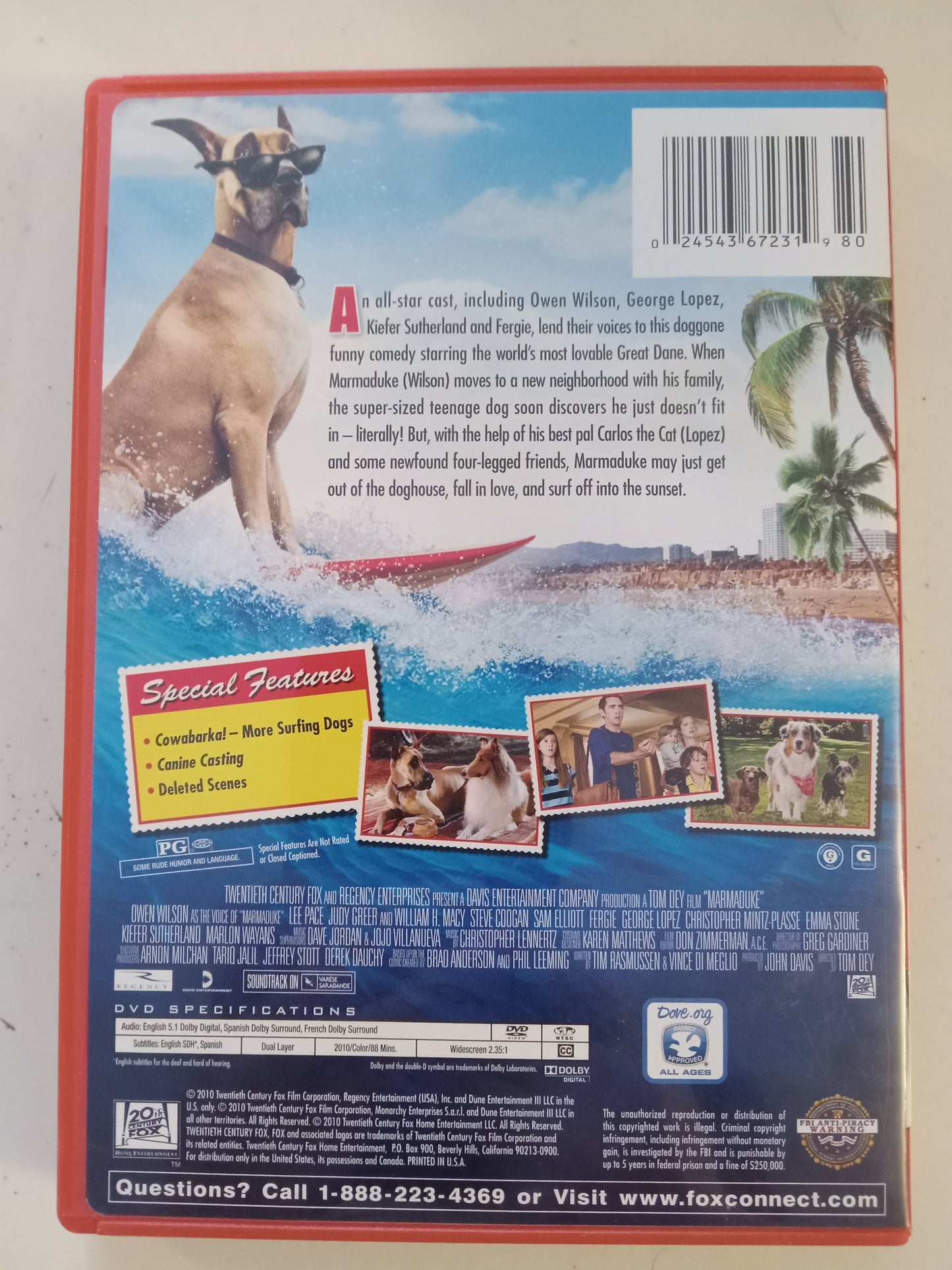 Marmaduke, DVD Movie, Owen Wilson Widescreen, Rated PG, USED