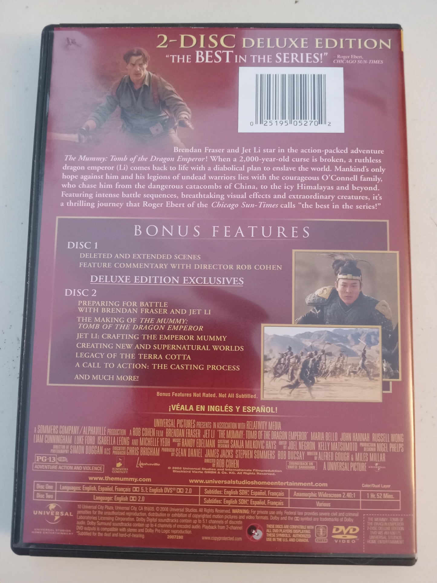 The Mummy Tomb Of The Dragon Emperor, DVD Movie, Brendan Fraser Widescreen/Fullscreen, 2 Disc Deluxe Ed. Rated PG-13, NEW/USED