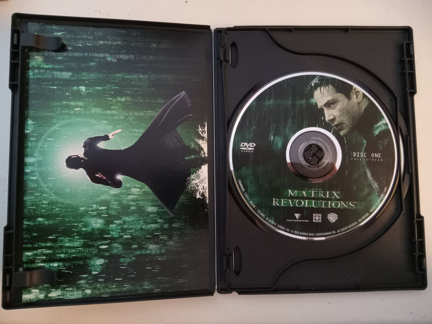 Matrix Revolutions, 2 Disc DVD Movie, Keanu Reeves Fullscreen/Widescreen, Rated R, USED