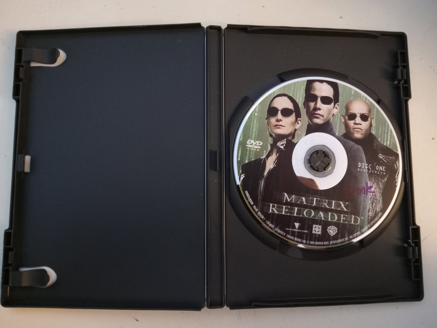 Matrix Reloaded, 2 Disc DVD Movie, Keanu Reeves Fullscreen/Widescreen, Rated R, USED