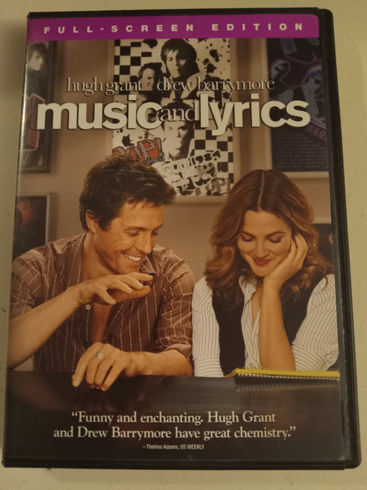 Music And Lyrics, DVD Movie, Drew Barrymore Fullscreen/Widescreen, Rated PG-13, USED