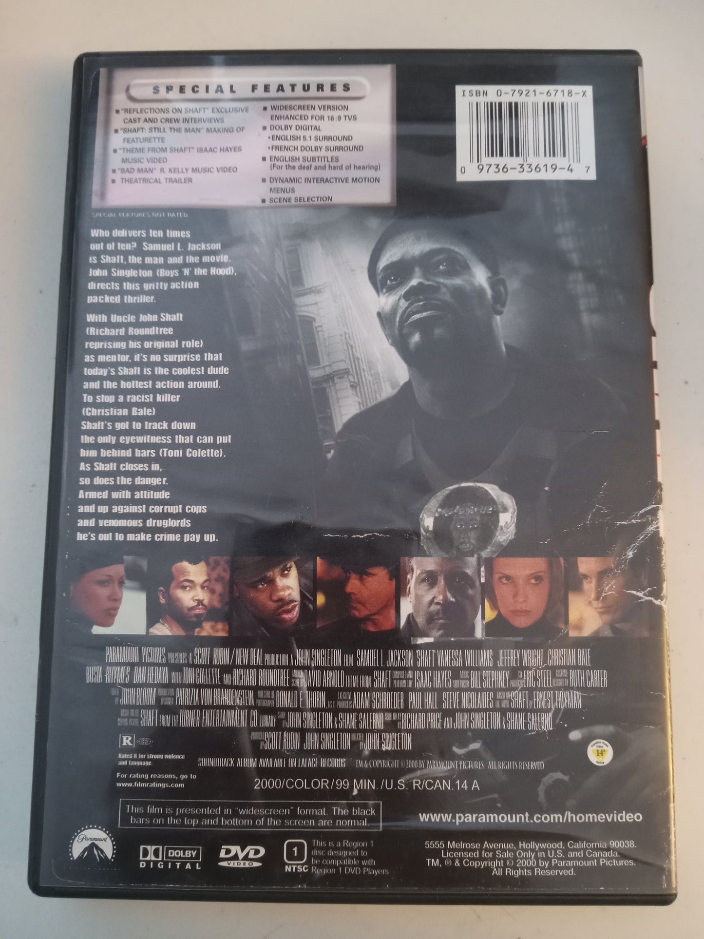 Shaft DVD Movie, Samuel Jackson Widescreen, Rated R, NEW/USED
