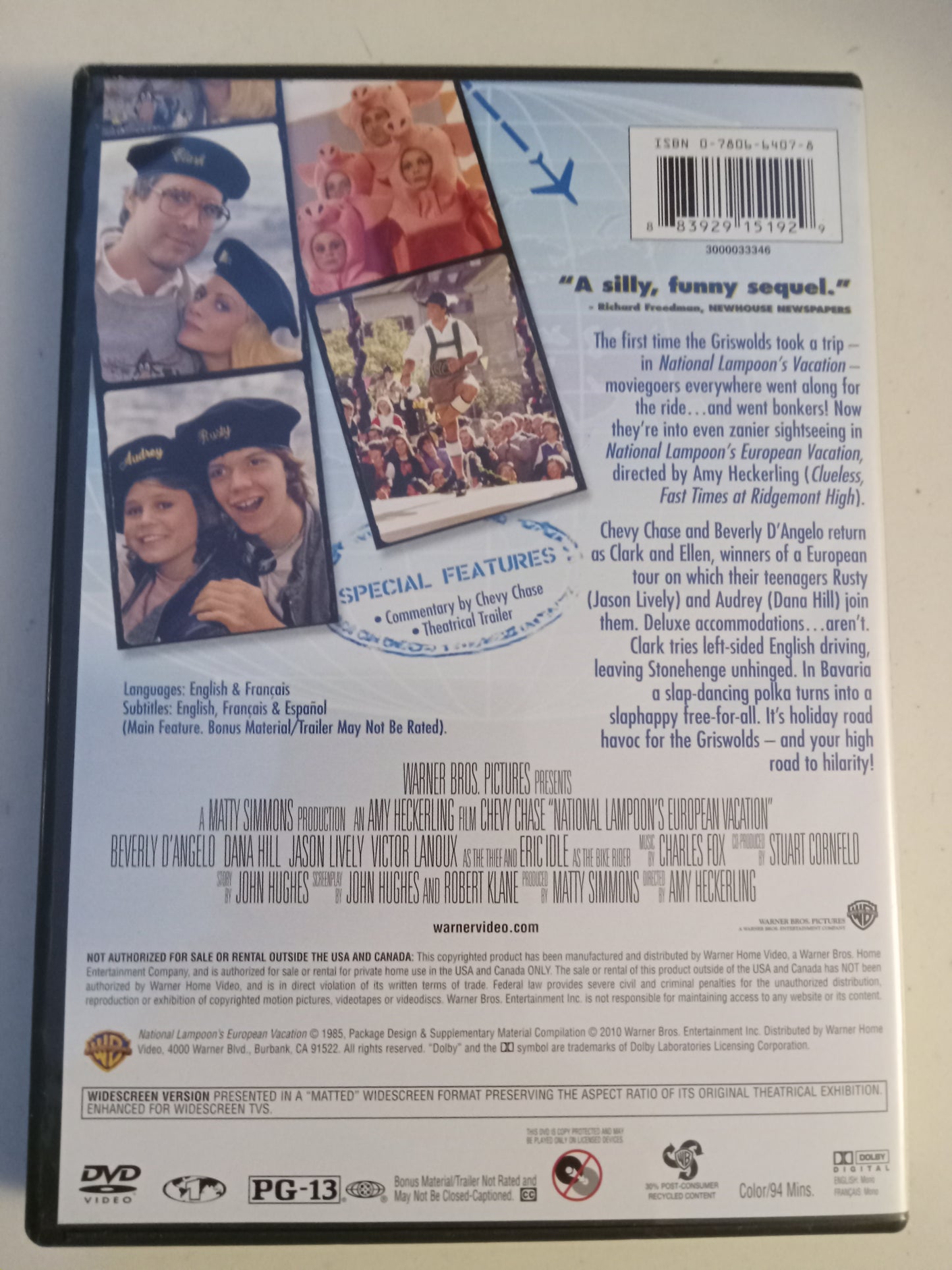 National Lampoon's European Vacation, DVD Movie, Chevy Chase Widescreen, Rated PG-13, USED