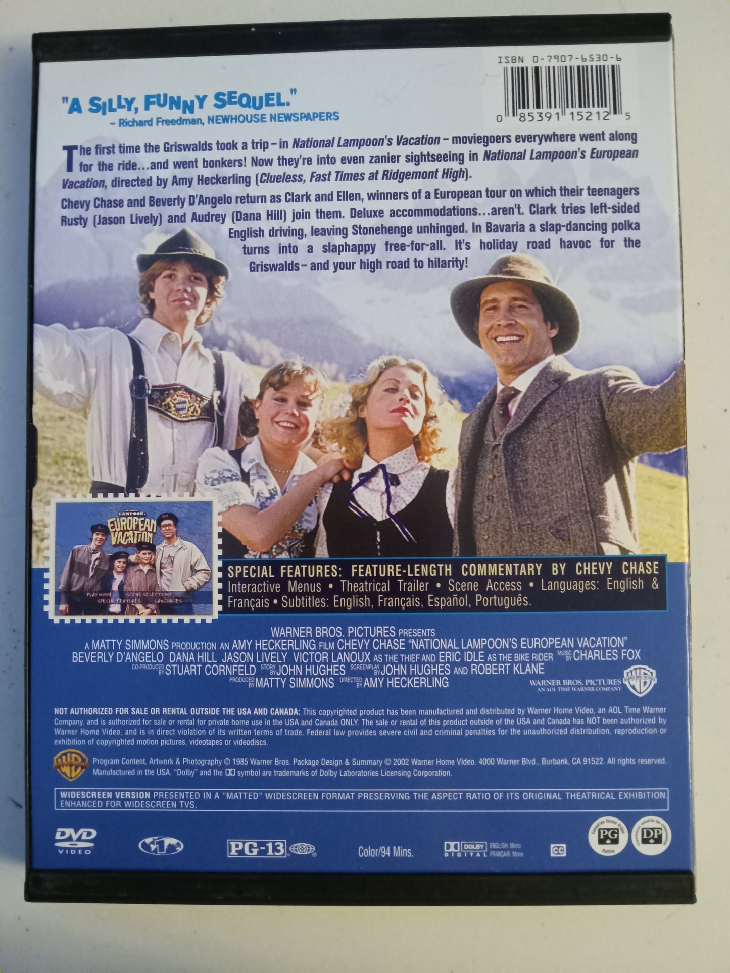 National Lampoon's European Vacation, DVD Movie, Chevy Chase Widescreen, Rated PG-13, USED
