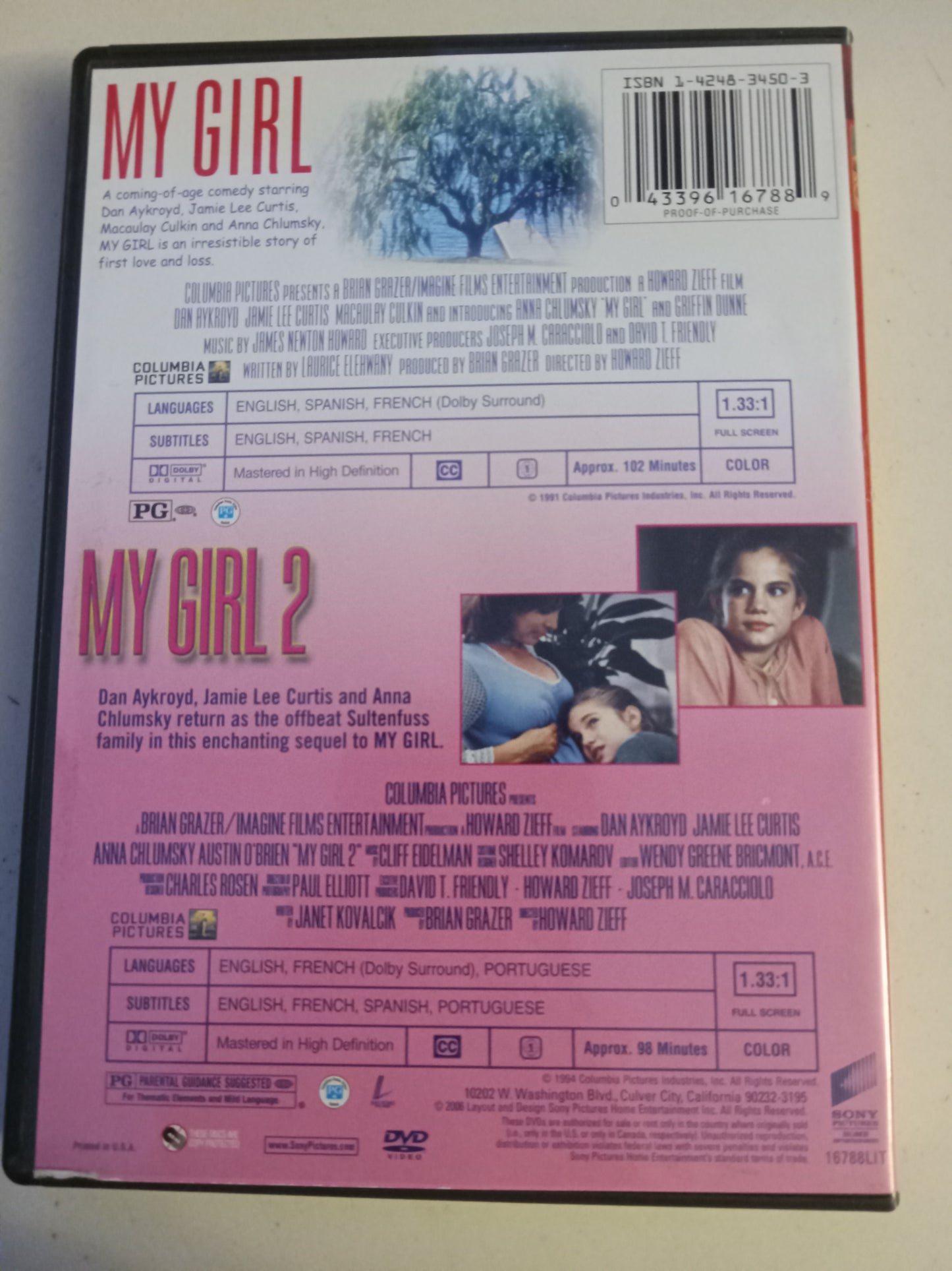 My Girl 1 & 2, Double Feature, 2 DVD Movies, Anna Chlumsky Fullscreen/Widescreen, Rated PG-13, USED