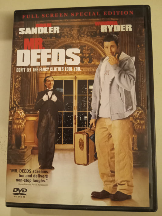 Mr. Deeds, DVD Movie, Adam Sandler Fullscreen, Rated PG-13, USED
