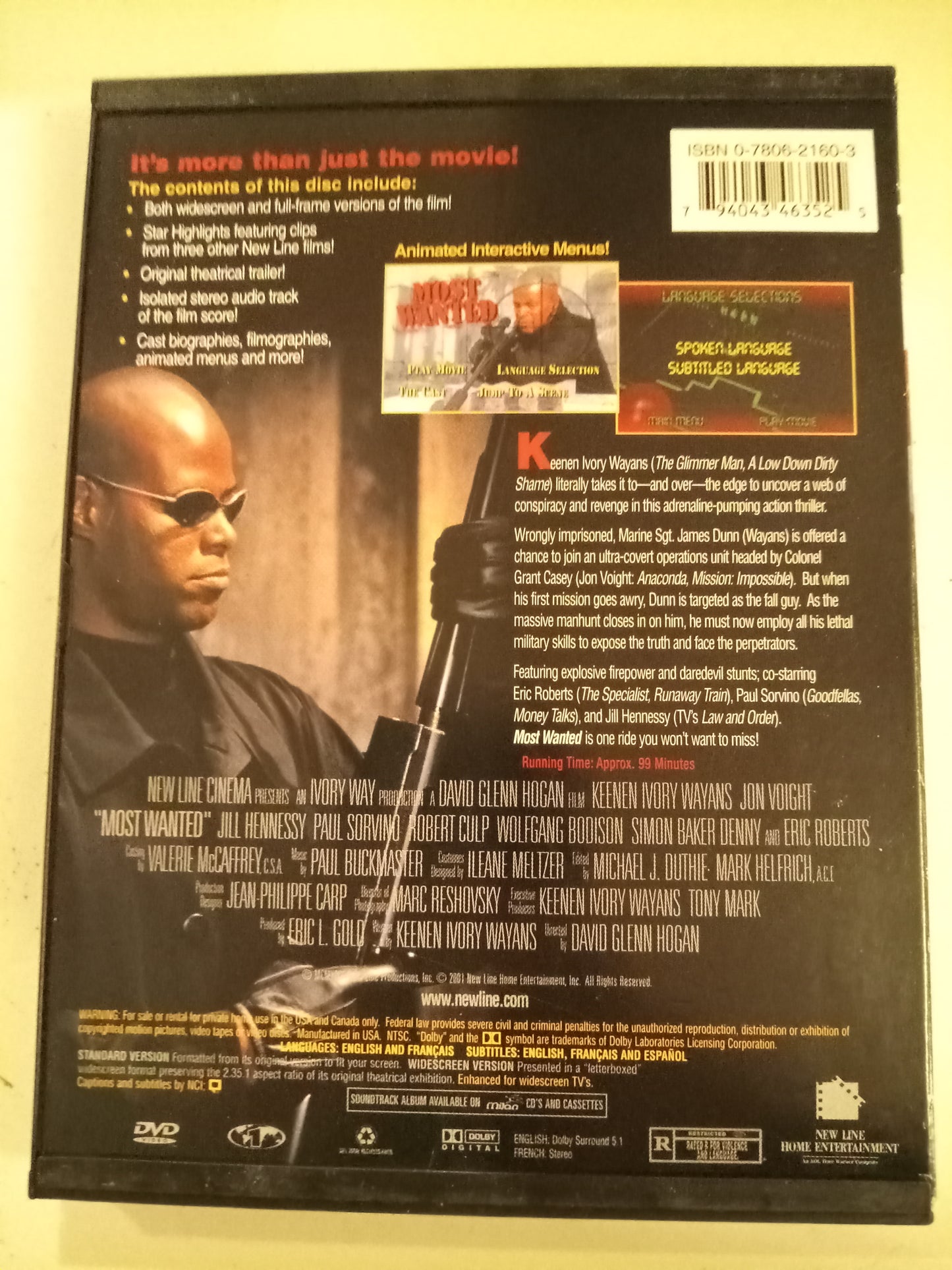 Most Wanted, DVD Movie, Keenen Ivory Wayans Widescreen, Rated R, USED