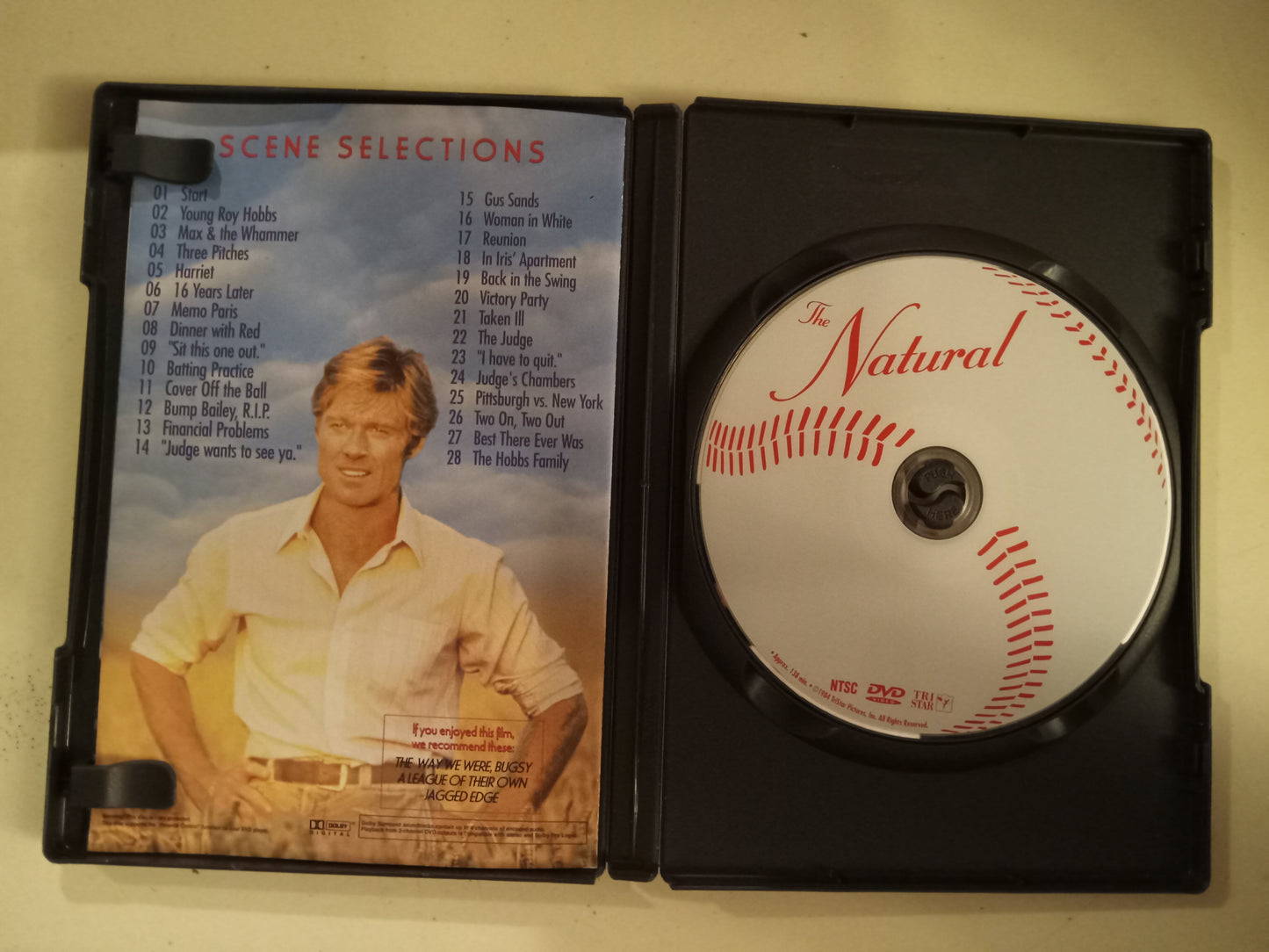 The Natural, DVD Movie, Robert Redford Widescreen, Rated PG, USED