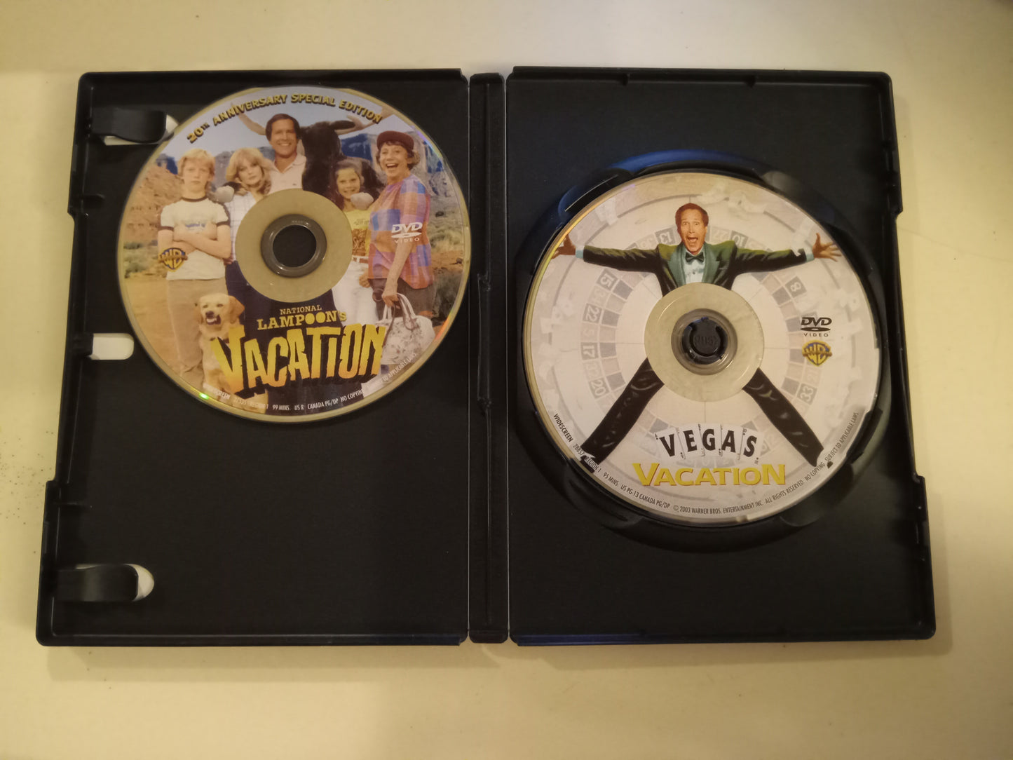 National Lampoon's Vacation/European Vacation/Vegas Vacation, 3 DVD Movies, Chevy Chase Widescreen, Rated R/PG-13, USED
