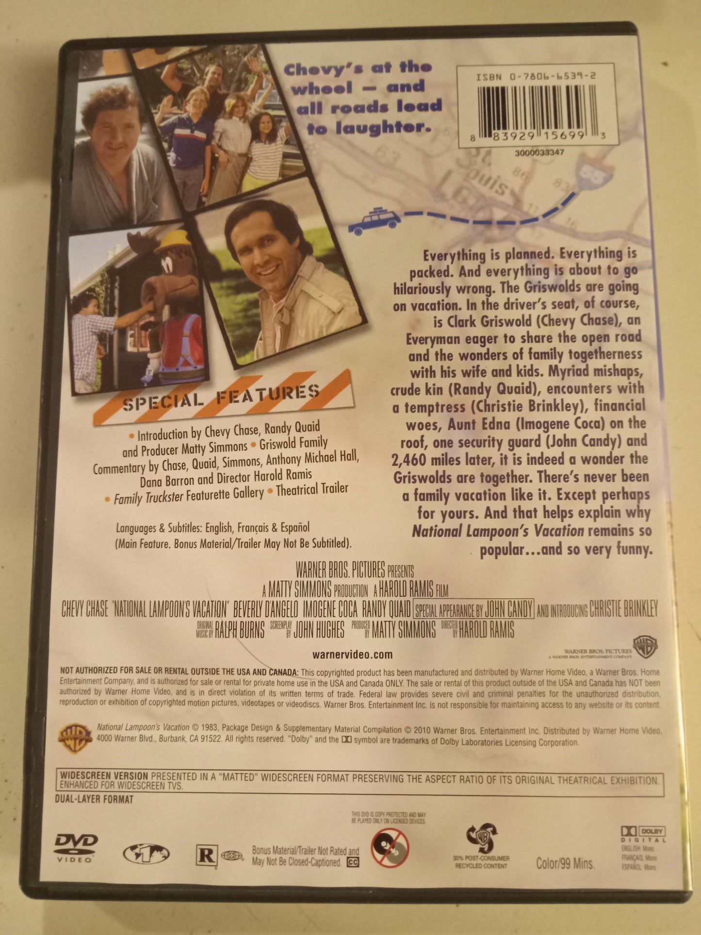 National Lampoon's Vacation, DVD Movie, Chevy Chase Widescreen, Rated R, USED