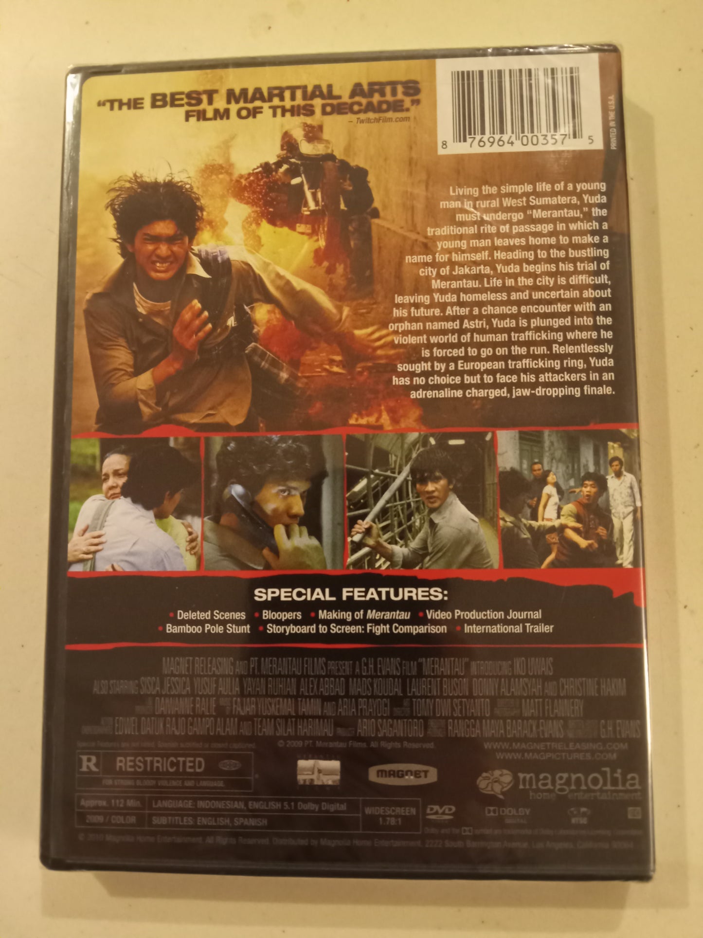 Merantau, DVD Movie, Iko UWais Widescreen, Rated R, NEW