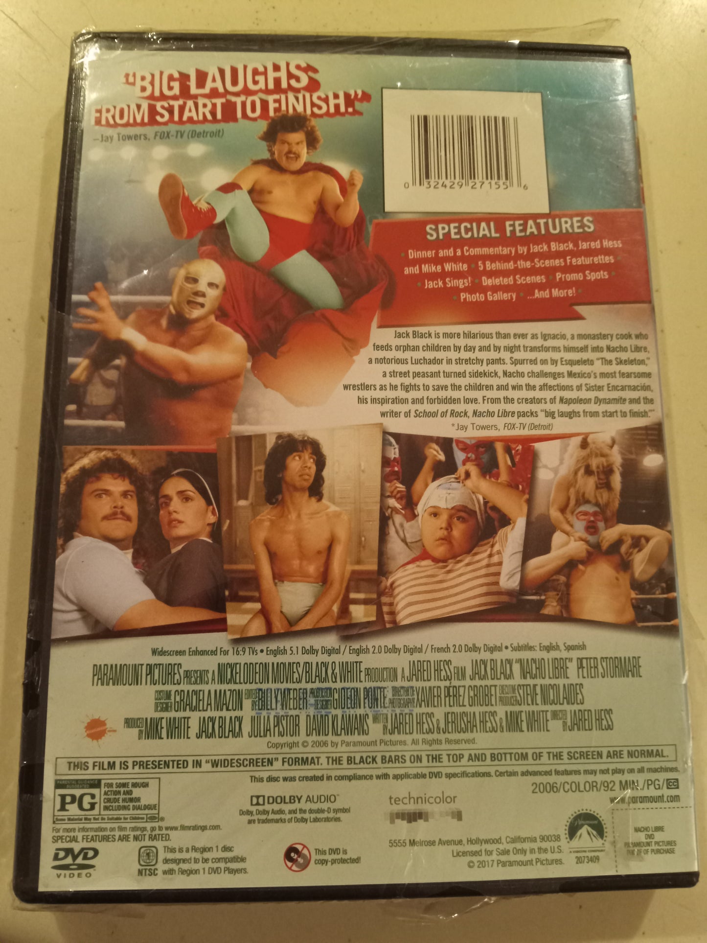 Nacho Libre, DVD Movie, Jack Black Widescreen, Rated PG, NEW