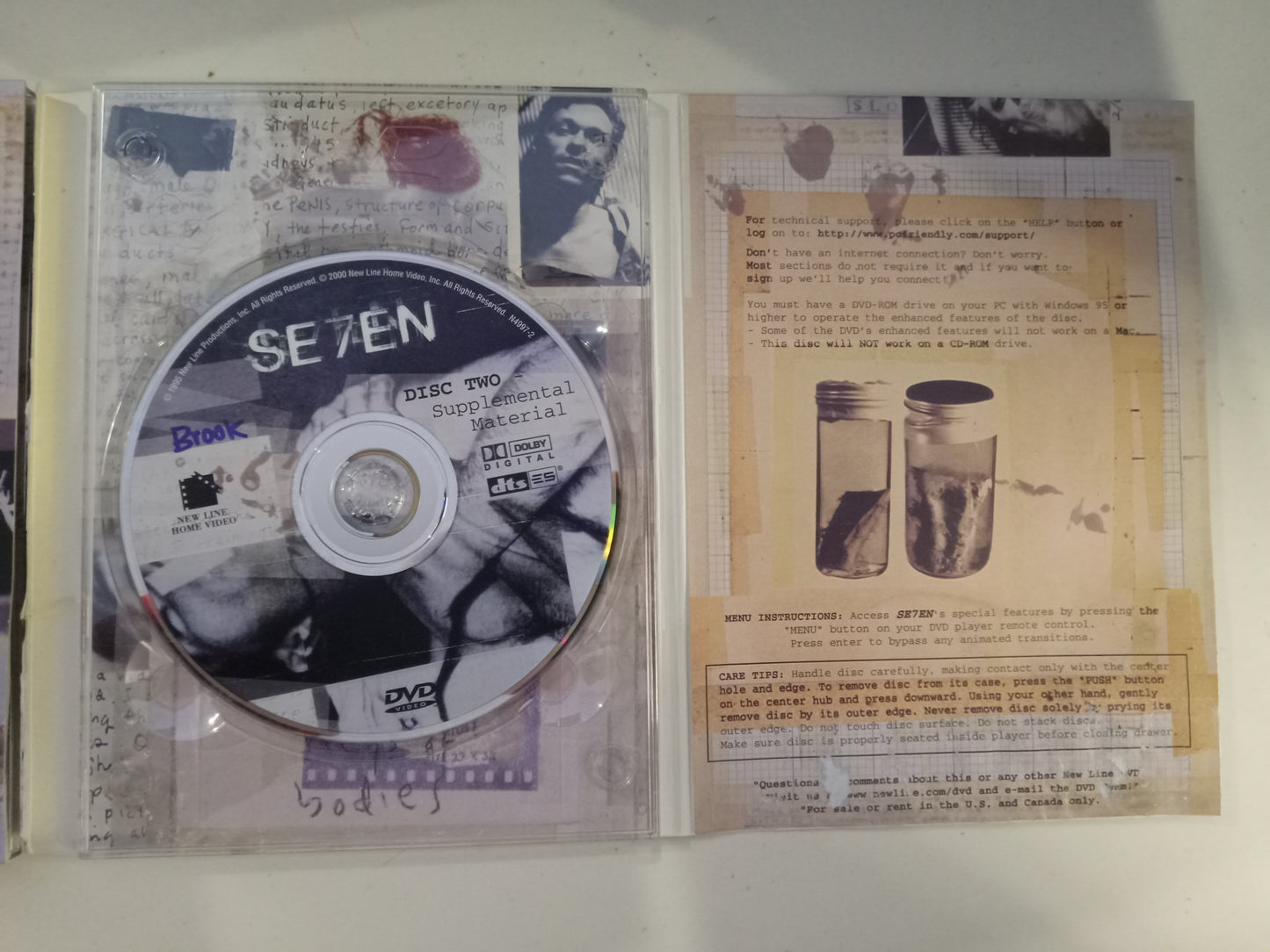 Seven, VII DVD Movie, Brad Pitt, Widescreen, New Line Platinum Ed. Rated R, NEW/USED