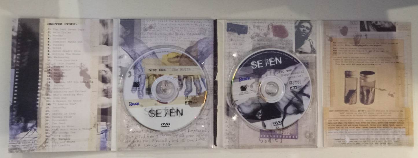Seven, VII DVD Movie, Brad Pitt, Widescreen, New Line Platinum Ed. Rated R, NEW/USED