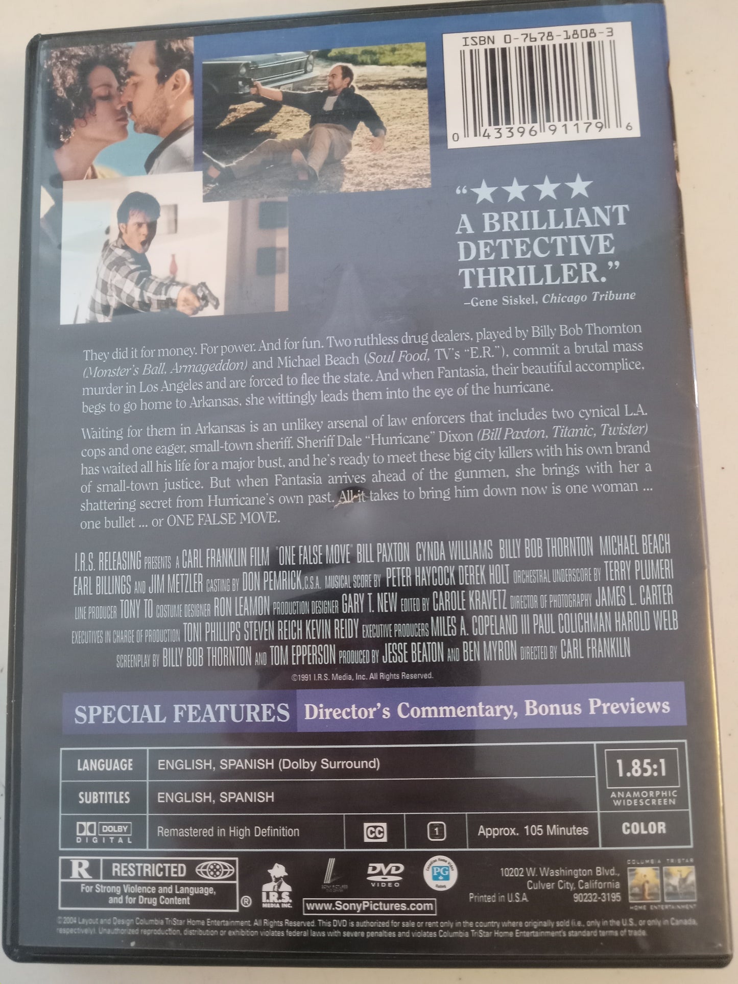 One False Move, DVD Movie, Bill Paxton Widescreen, Rated R, USED