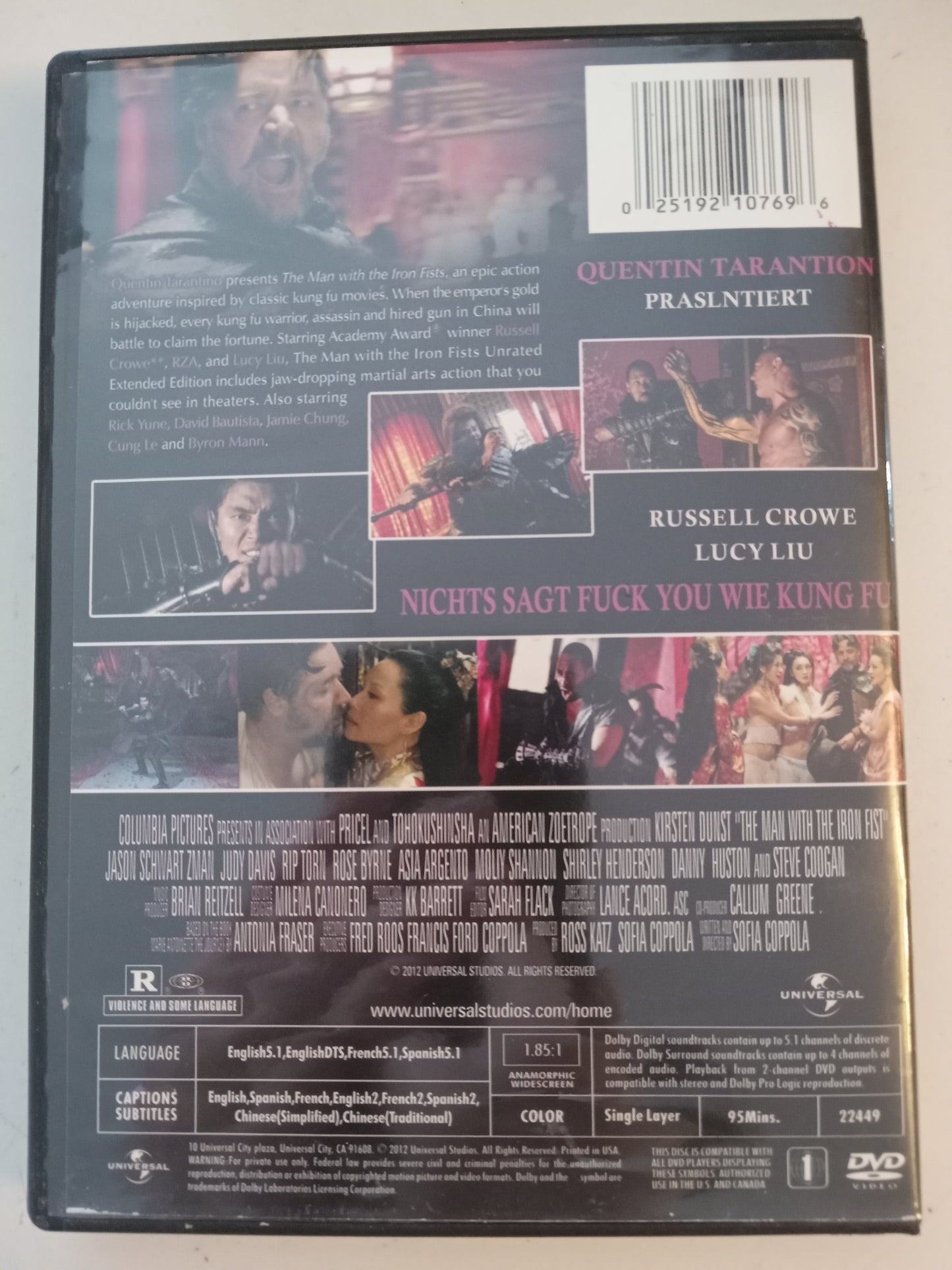 The Man With The Iron Fists, DVD Movie, Kirsten Dunst Widescreen, Rated R, USED