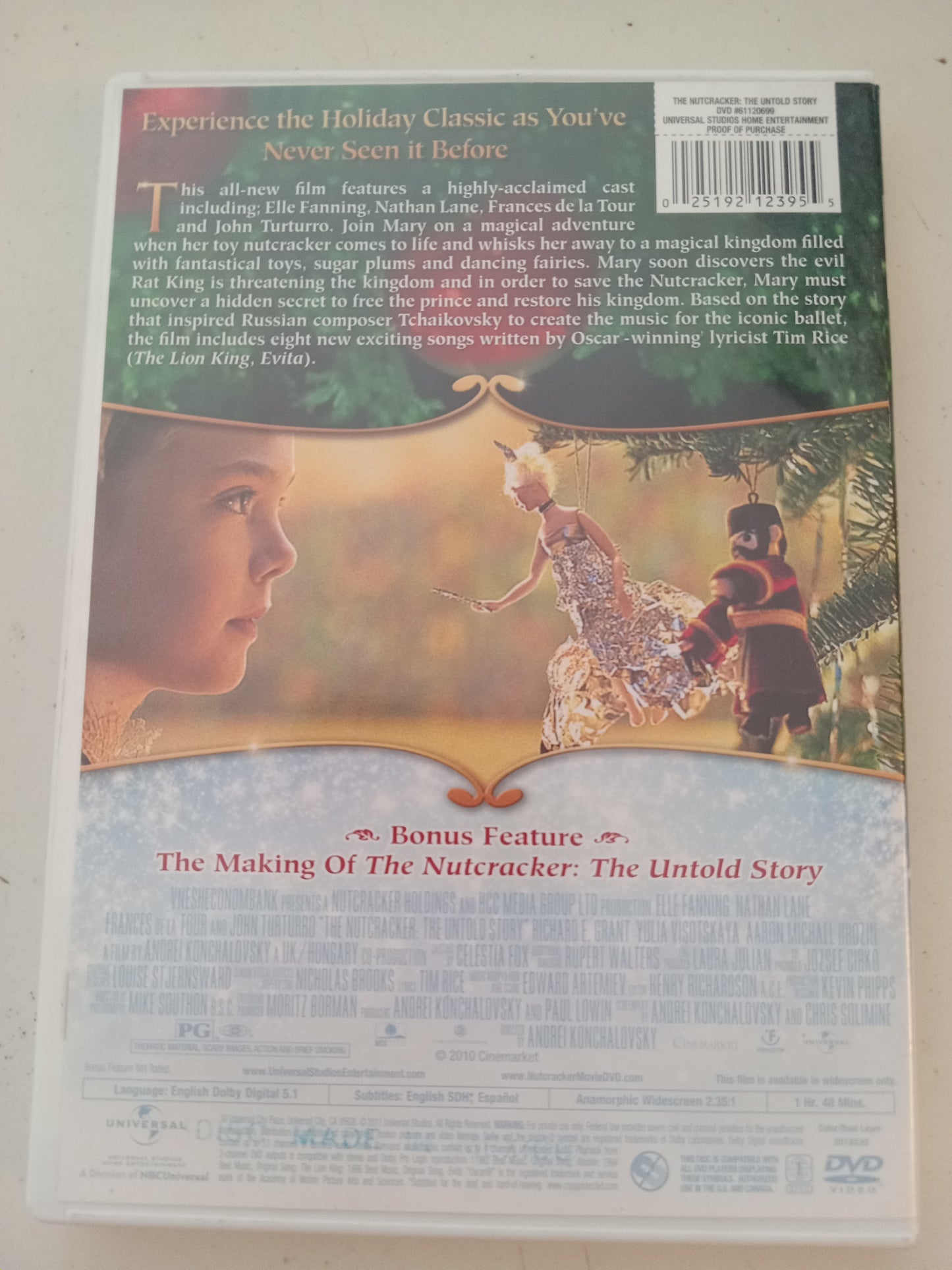 The Nutcracker The Untold Story, DVD Movie, Elle Fanning Widescreen, Rated PG, USED