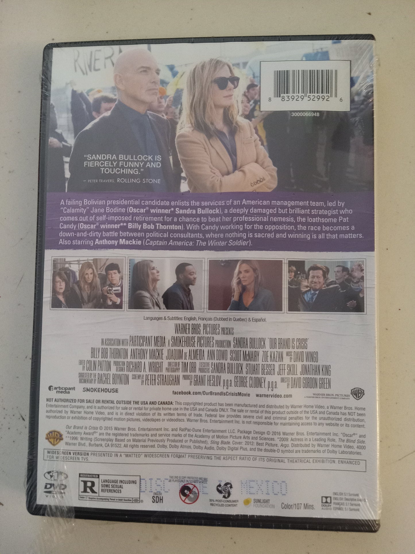 Our Brand Is Crisis, DVD Movie, Sandra Bullock Widescreen, Rated R, NEW