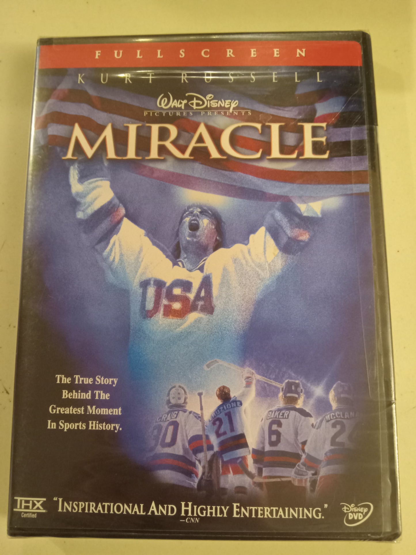 Miracle, DVD Movie, Kurt Russell Fullscreen, Rated PG, NEW
