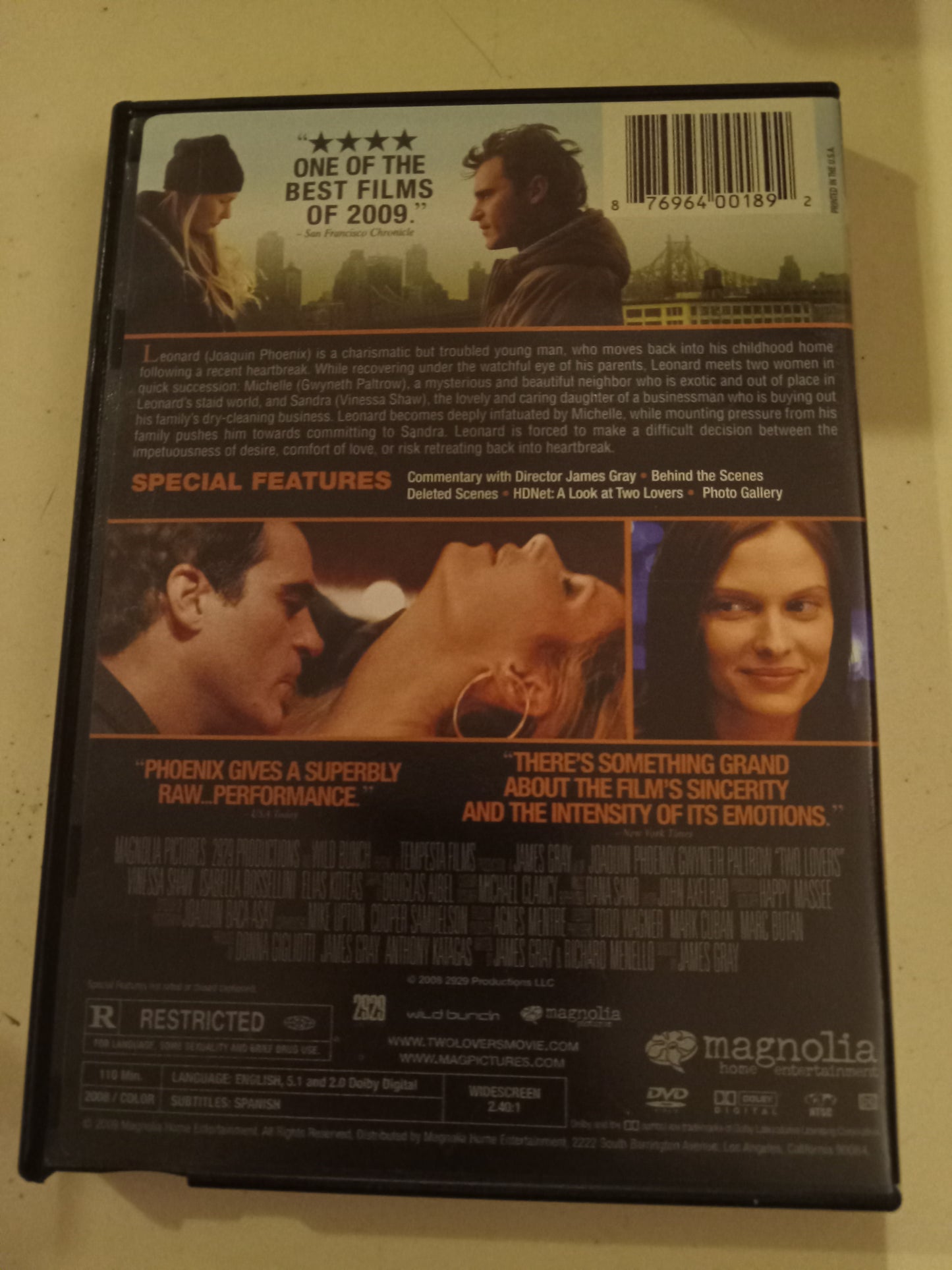 Two Lovers, DVD Movie, Joaquin Phoenix, Widescreen, Rated R, NEW/USED