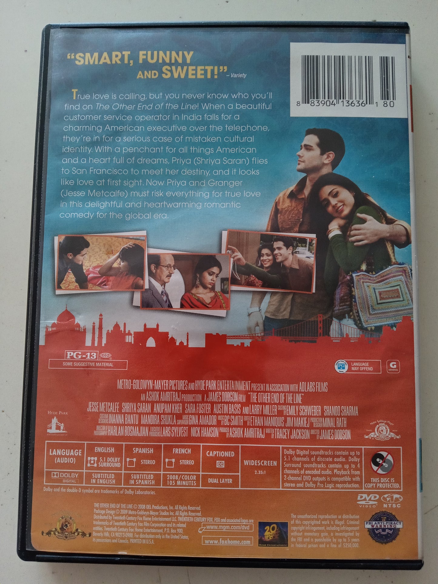 The Other End Of The Line, DVD Movie, Shriya Saran Widescreen, Rated PG-13, USED