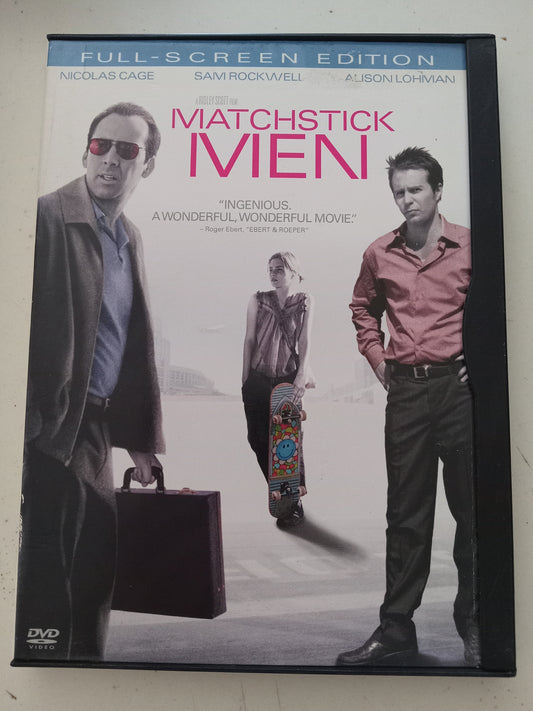 MatchStick Men, DVD Movie, Nicolas Cage Fullscreen, Rated PG-13, USED