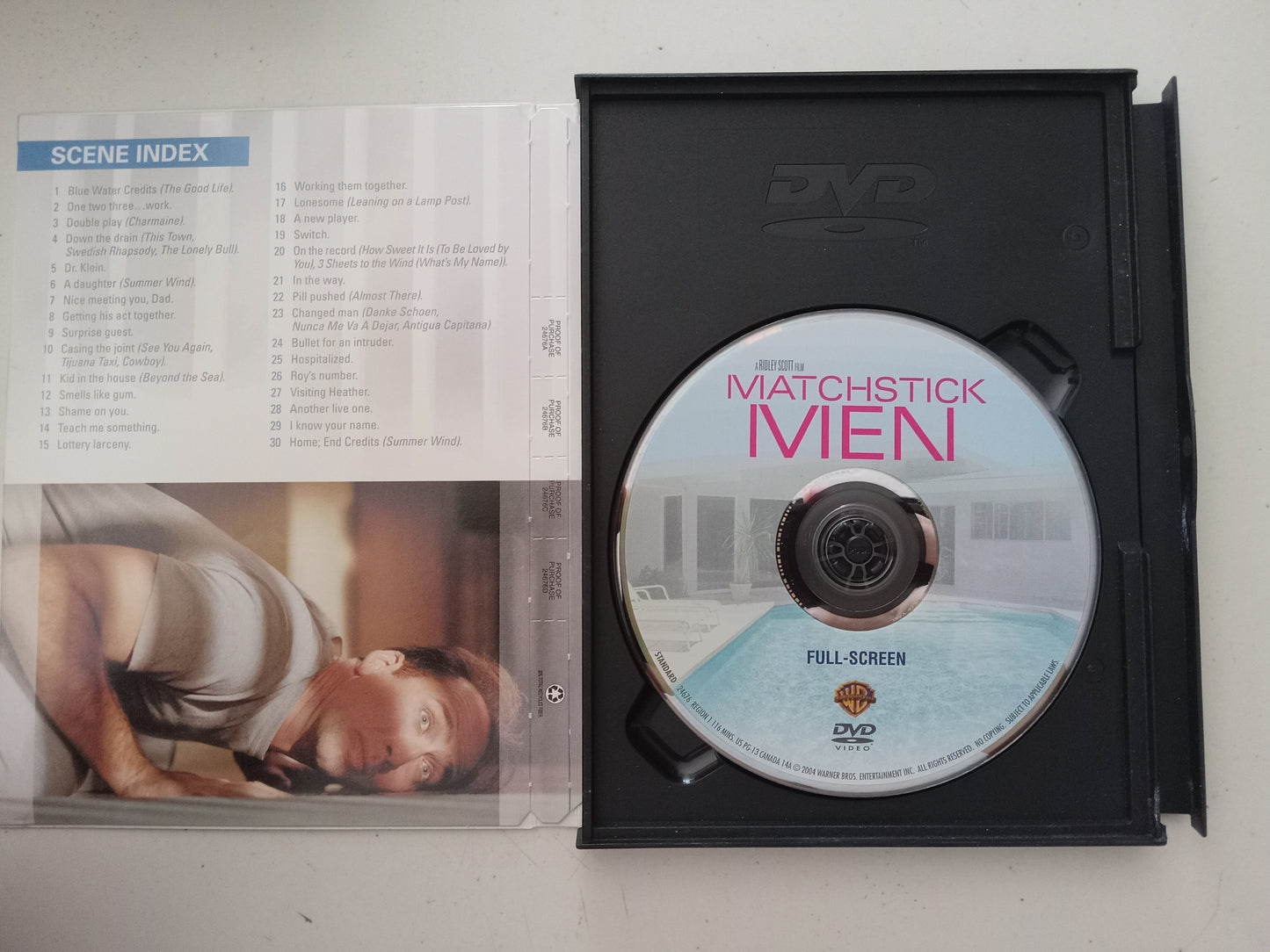 MatchStick Men, DVD Movie, Nicolas Cage Fullscreen, Rated PG-13, USED