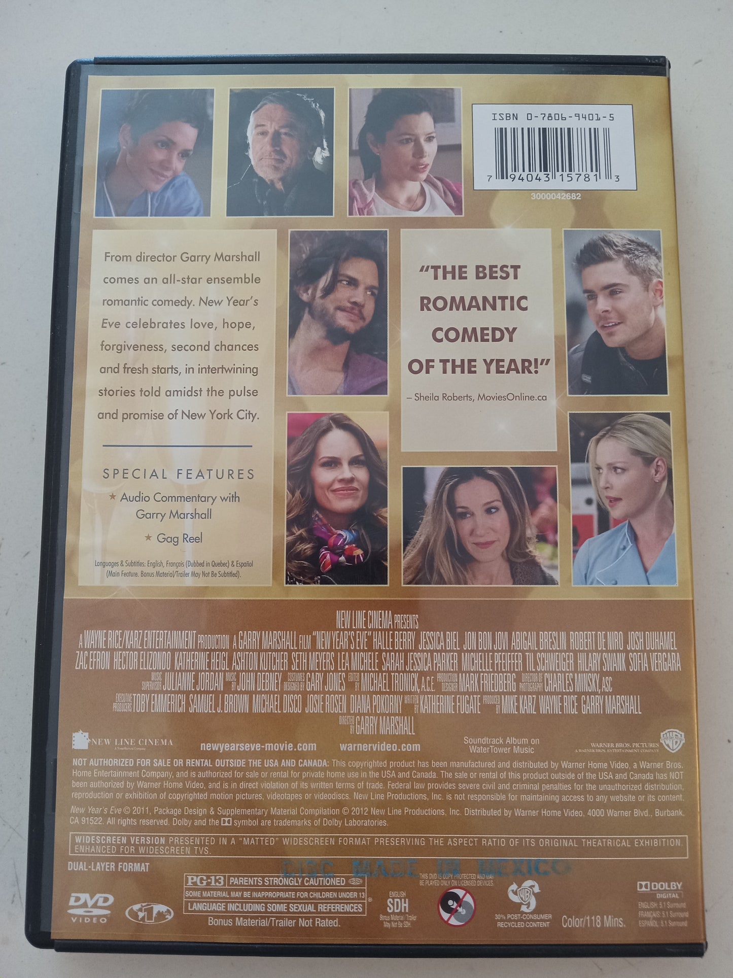 New Year's Eve, DVD Movie, Halle Berry Widescreen, Rated PG-13, USED