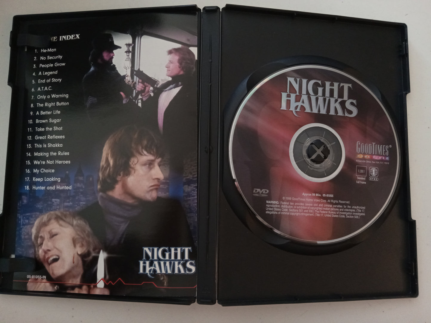 Night Hawks, DVD Movie, Sylvester Stallone Fullscreen, Not Rated, USED
