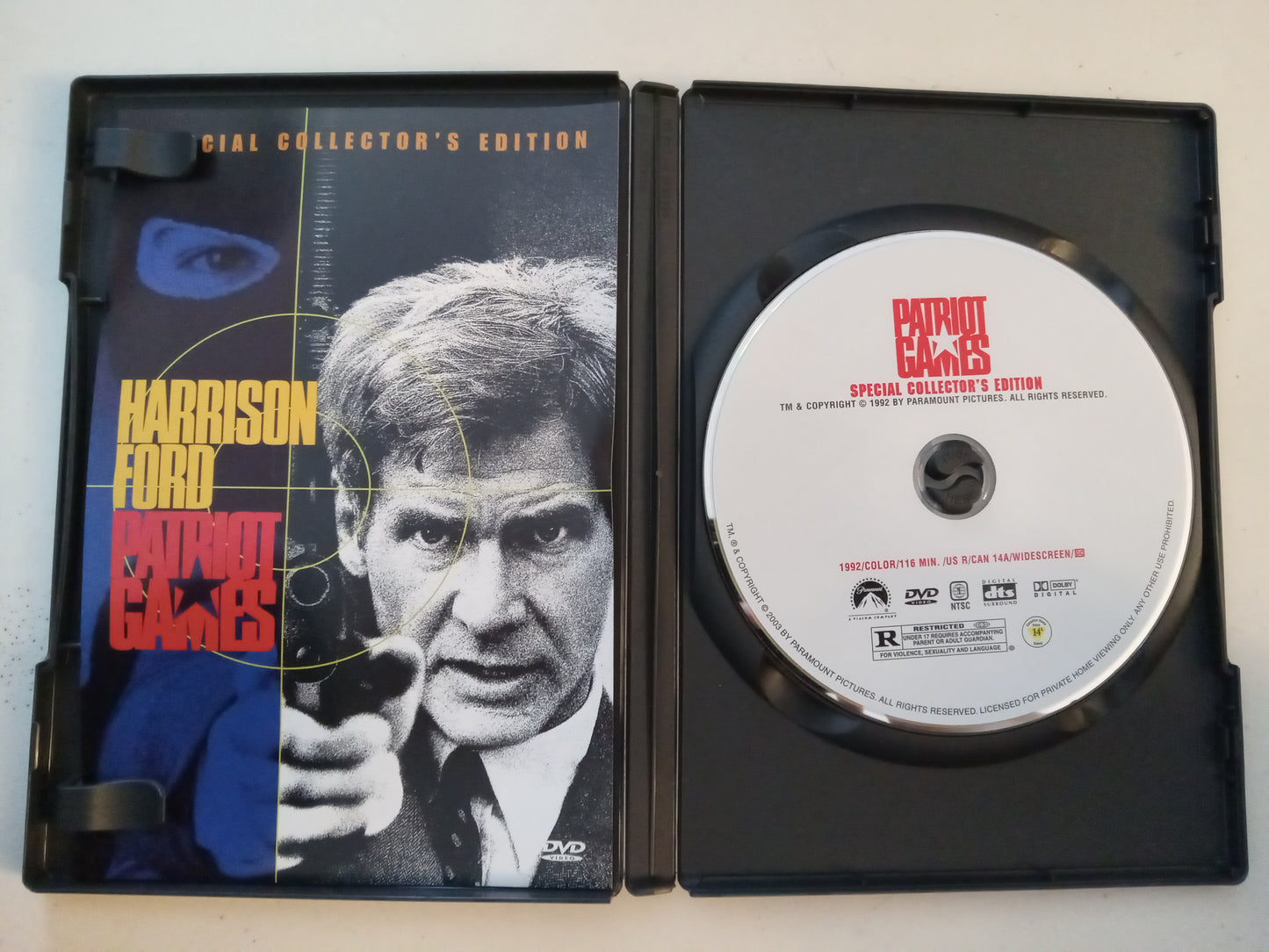Patriot Games, DVD Movie, Special Collector's Ed. Harrison Ford Widescreen, Rated R, USED