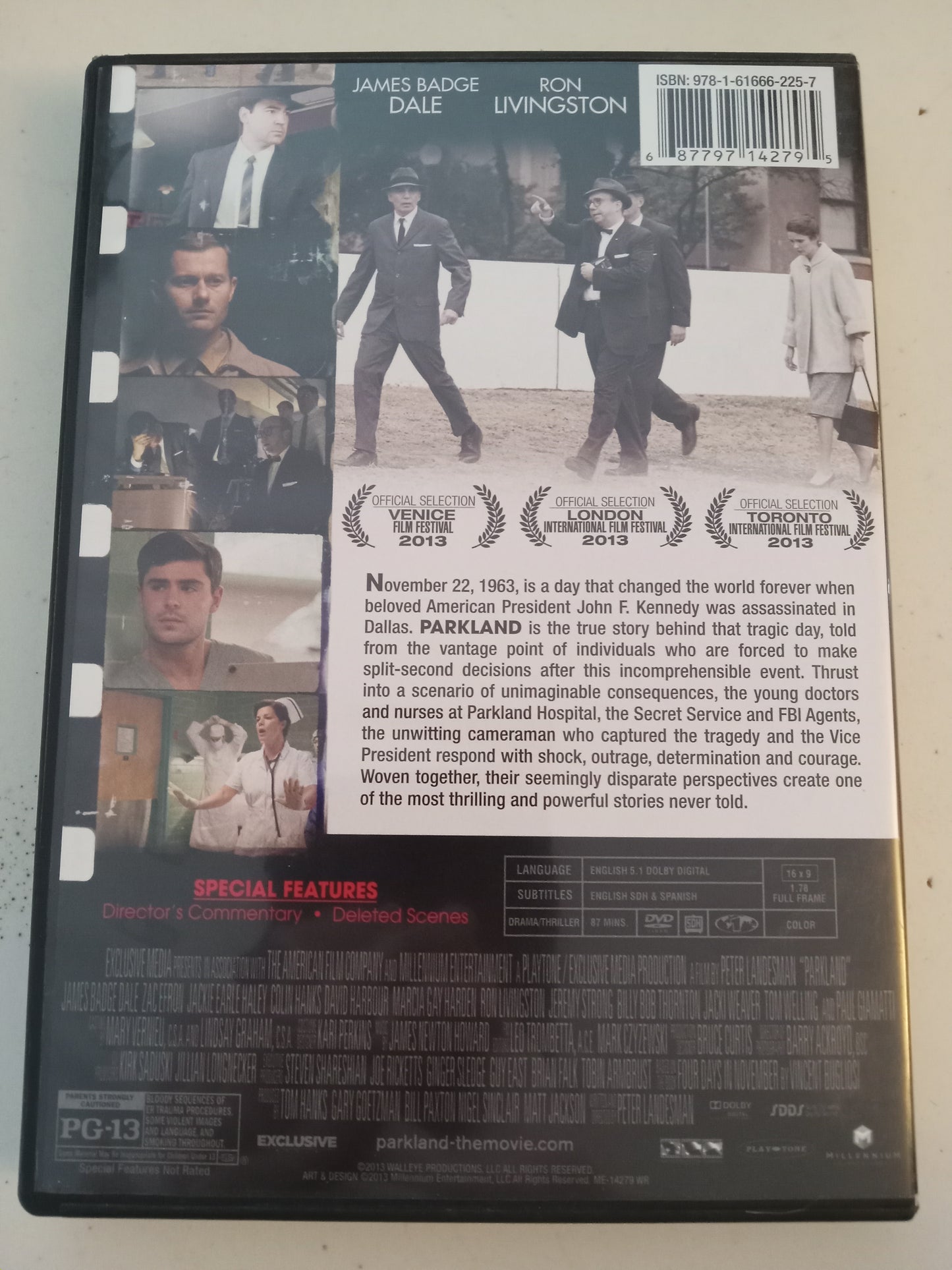 Parkland, DVD Movie, Zac Efron Fullscreen, Rated PG-13, USED