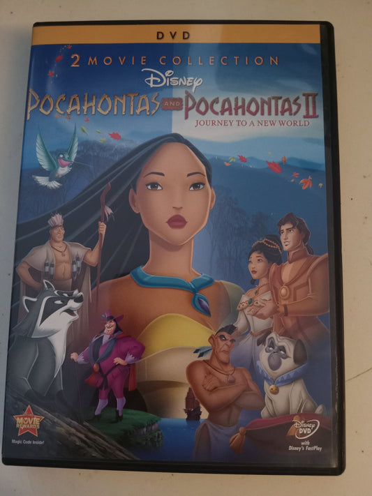 Pocahontas 1 And 2, Disney Animation 2 DVD Movies, Widescreen, Rated G, USED