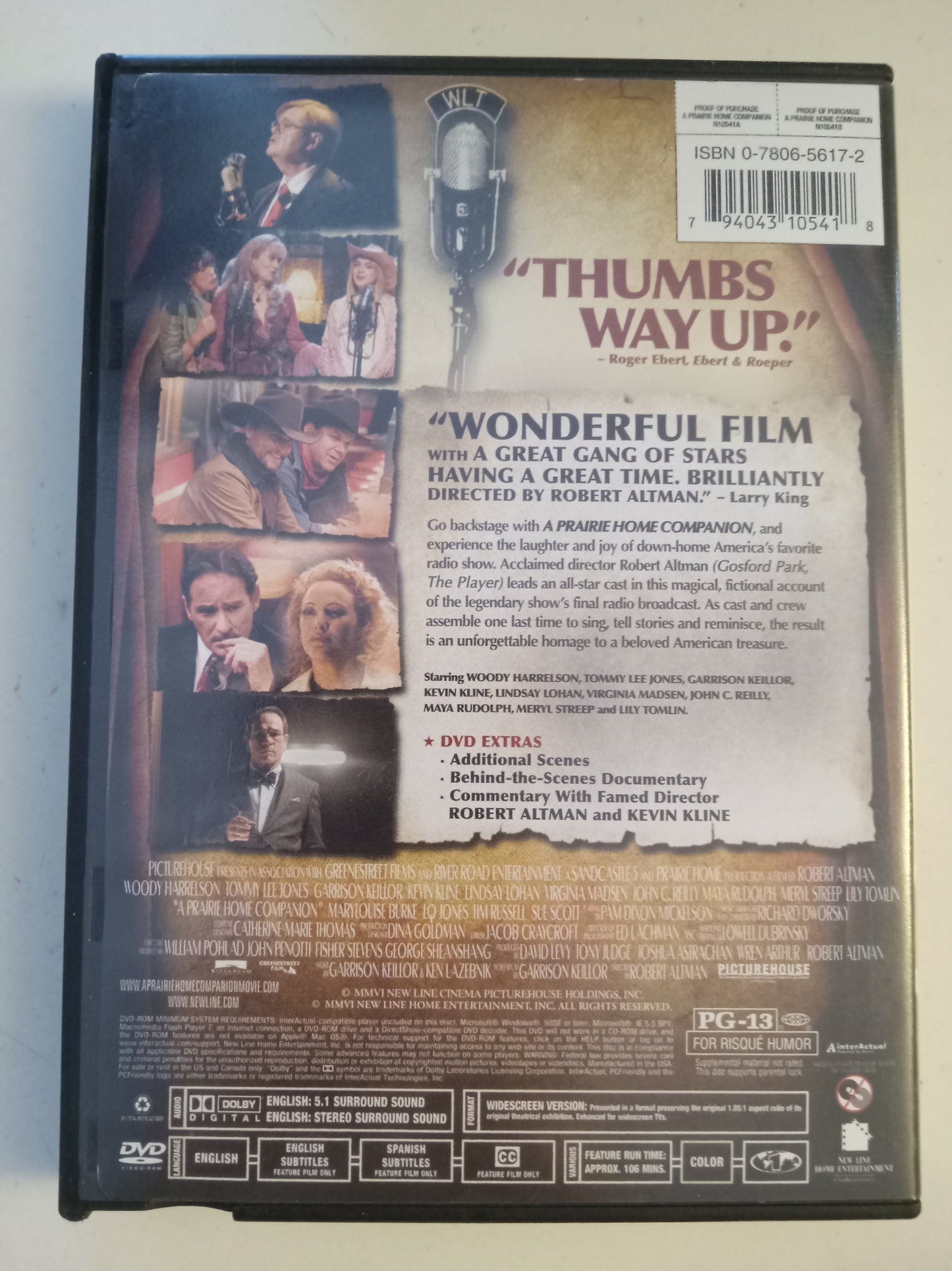 A Prairie Home Companion, DVD Movie, Woody Harrelson Widescreen, Rated PG-13, USED