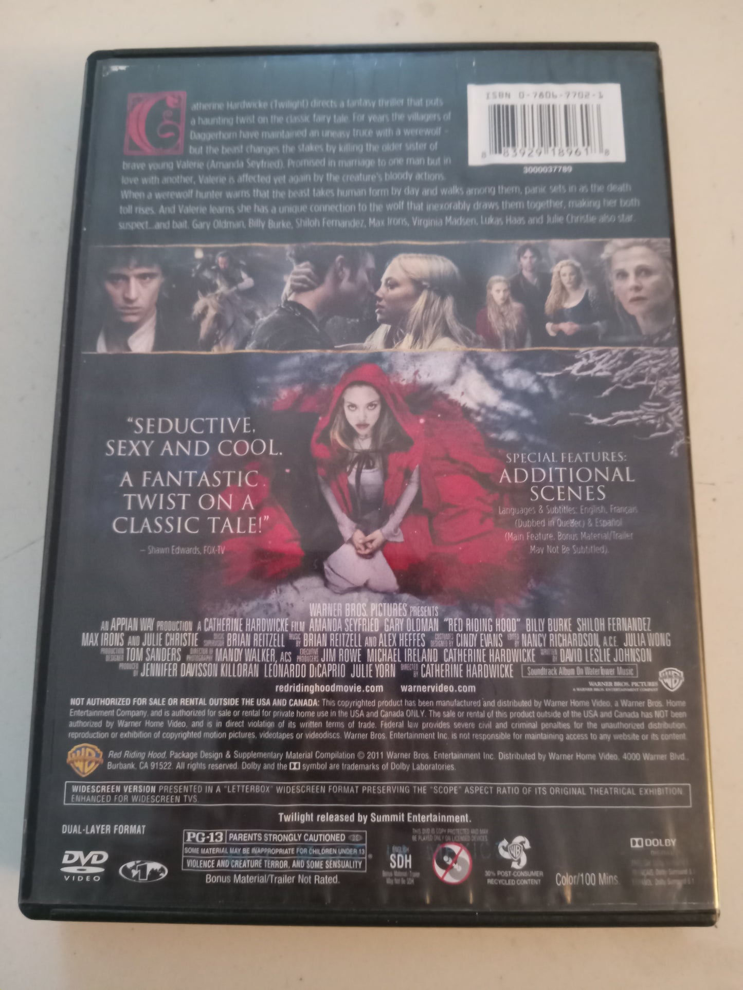 Red Riding Hood, DVD Movie, Amanda Seyfried Widescreen, Rated PG-13, USED