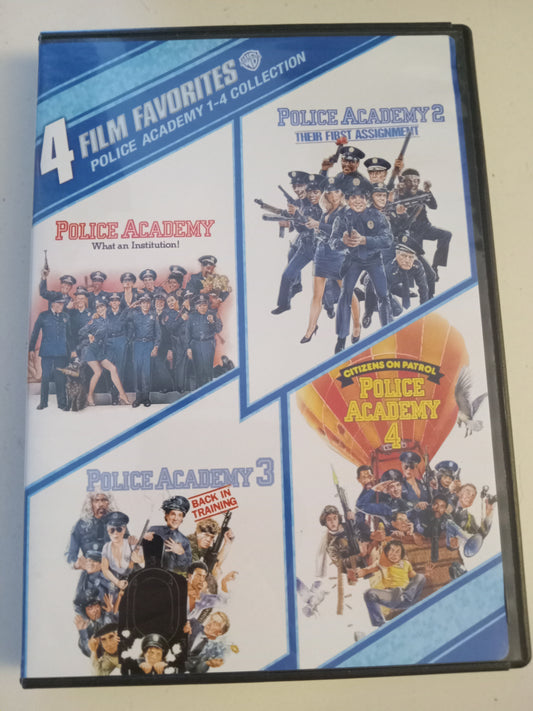 Police Academy 1, 2: Their First Assignment, 3: Back In Training, 4: Citizens On Patrol, 4 DVD Movies, Fullscreen, Widescreen, Rated R/PG/PG-13, USED