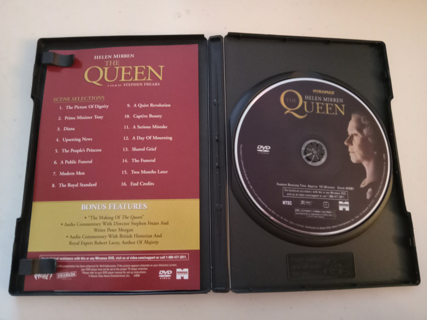 The Queen, DVD Movie, Helen Mirren Widescreen, Rated PG-13, USED