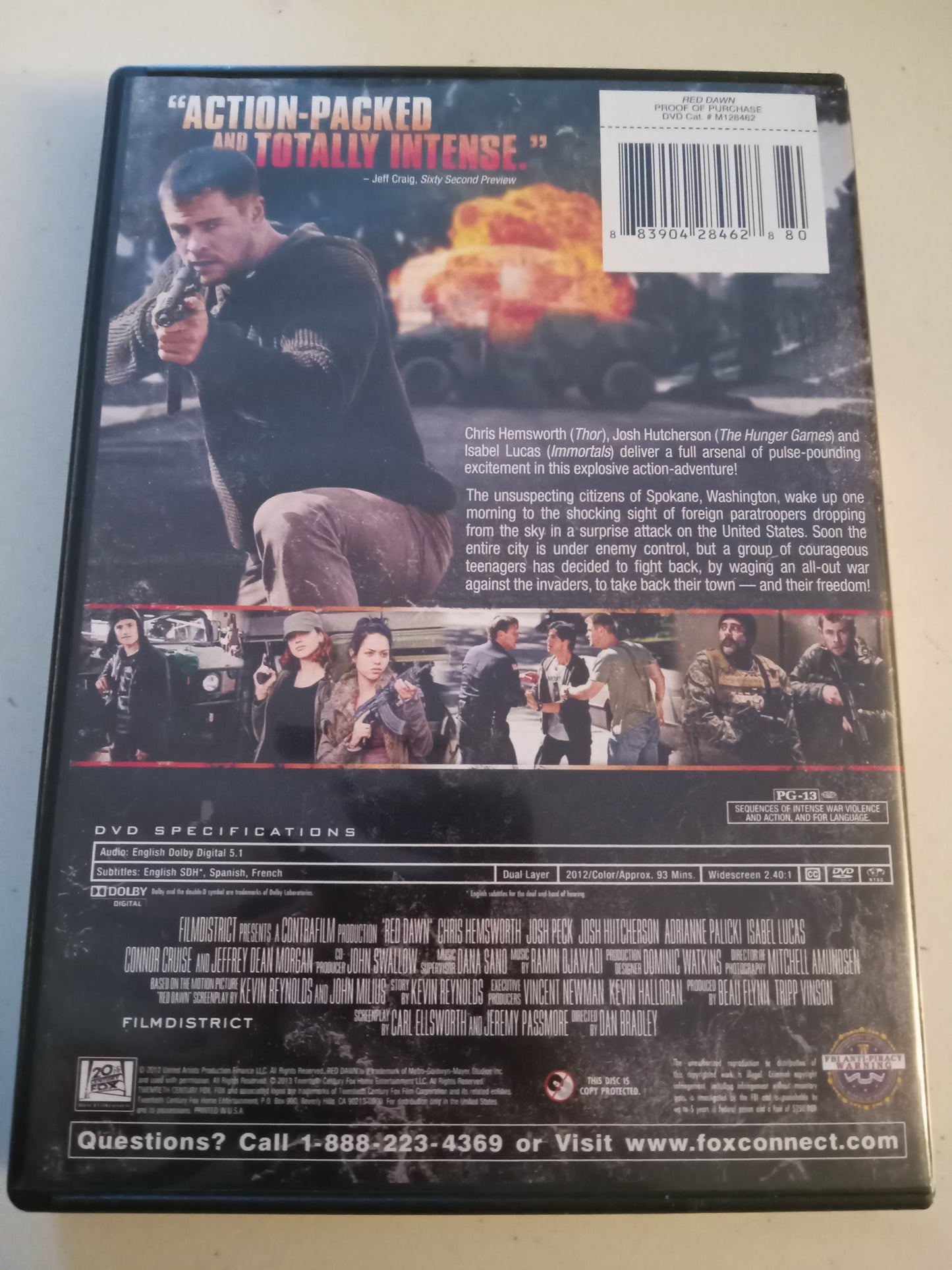 Red Dawn, DVD Movie, Chris Hemsworth Widescreen, Rated PG-13, NEW/USED