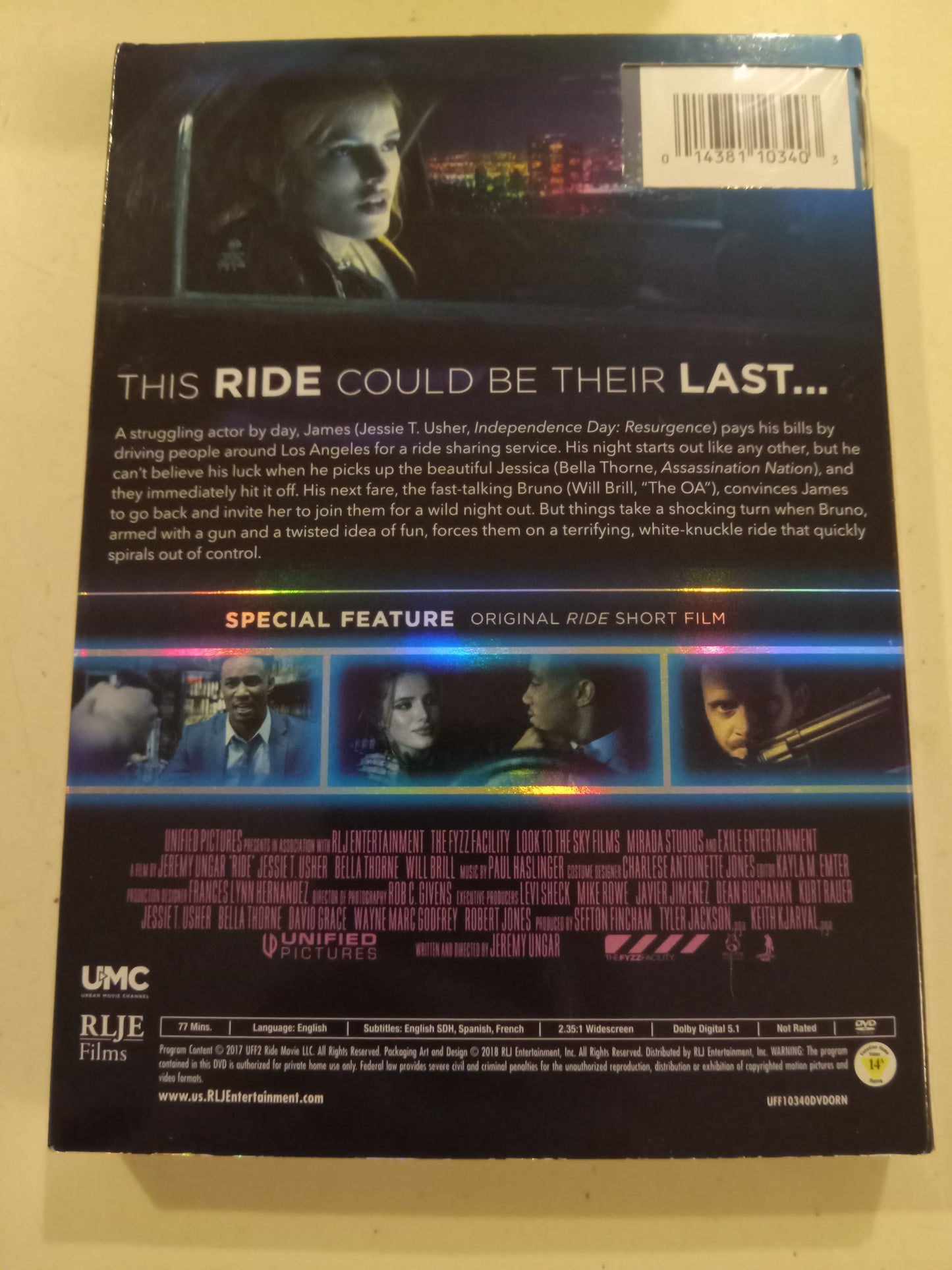 Ride, DVD Movie, Bella Thorne Widescreen, Not Rated, NEW/USED