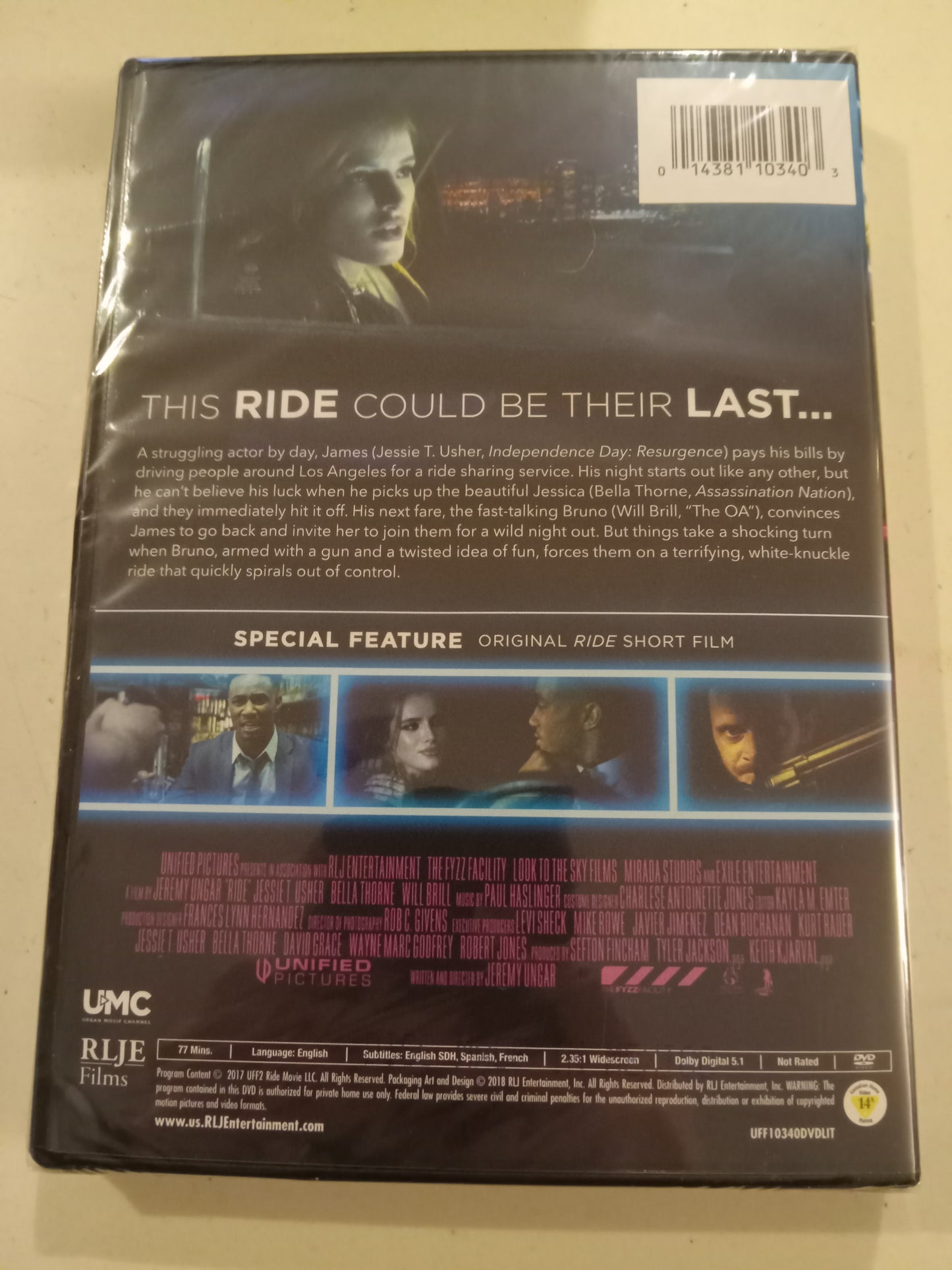 Ride, DVD Movie, Bella Thorne Widescreen, Not Rated, NEW/USED