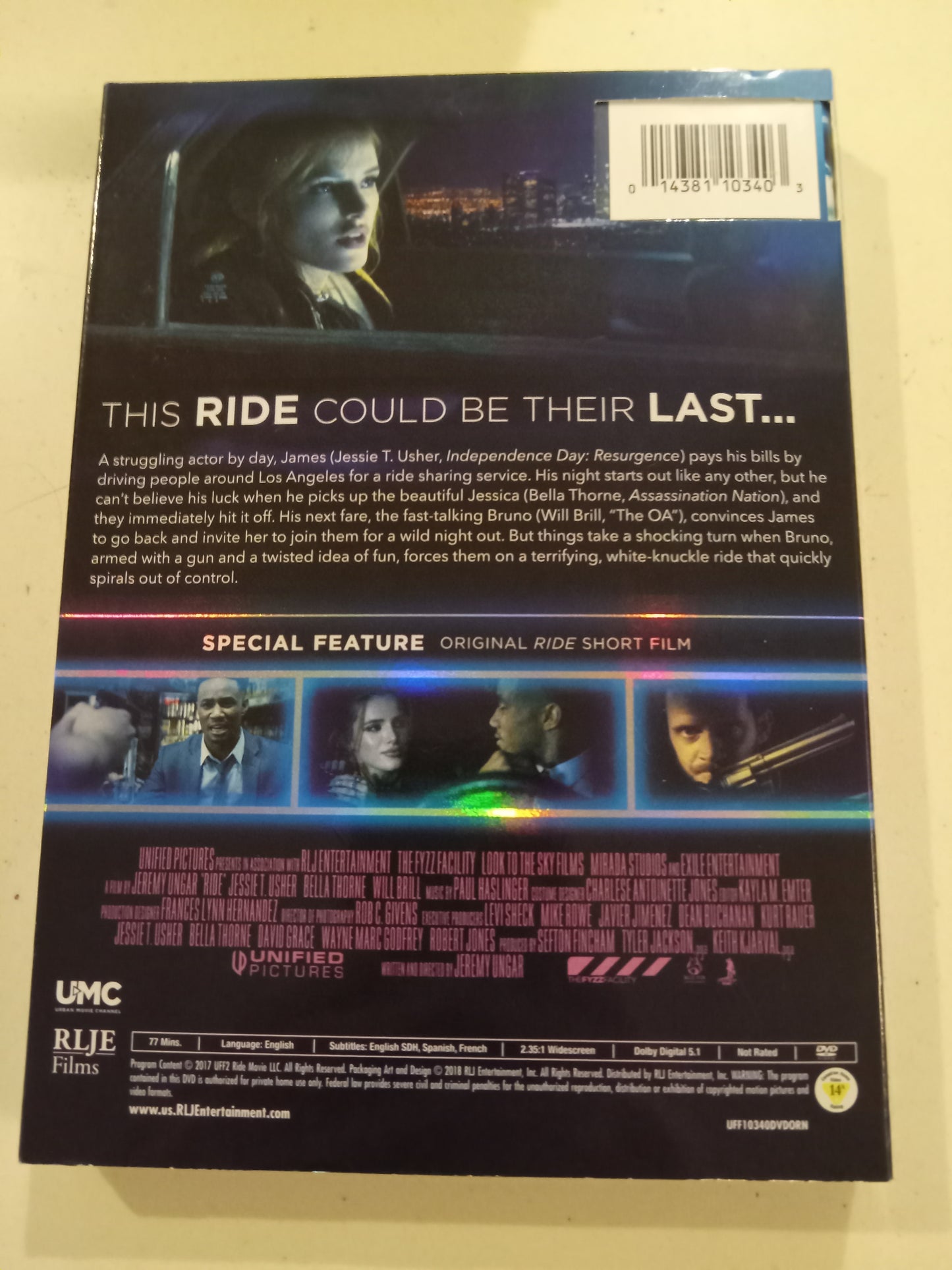 Ride, DVD Movie, Bella Thorne Widescreen, Not Rated, NEW/USED