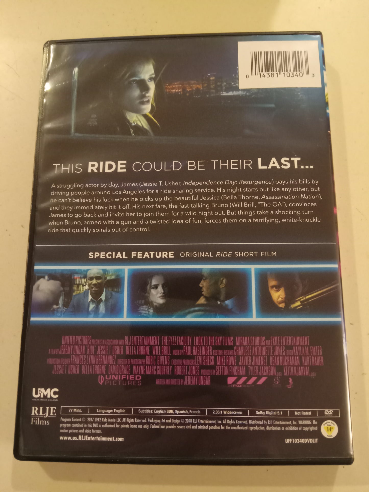 Ride, DVD Movie, Bella Thorne Widescreen, Not Rated, NEW/USED