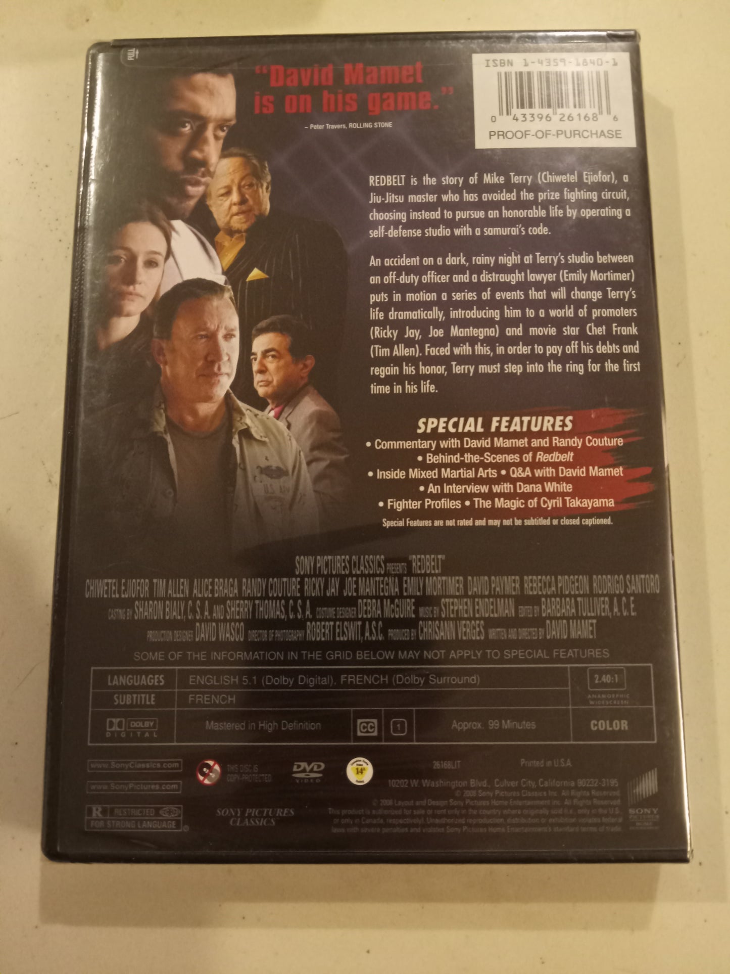 Redbelt, DVD Movie, Tim Allen Widescreen, Rated R, NEW